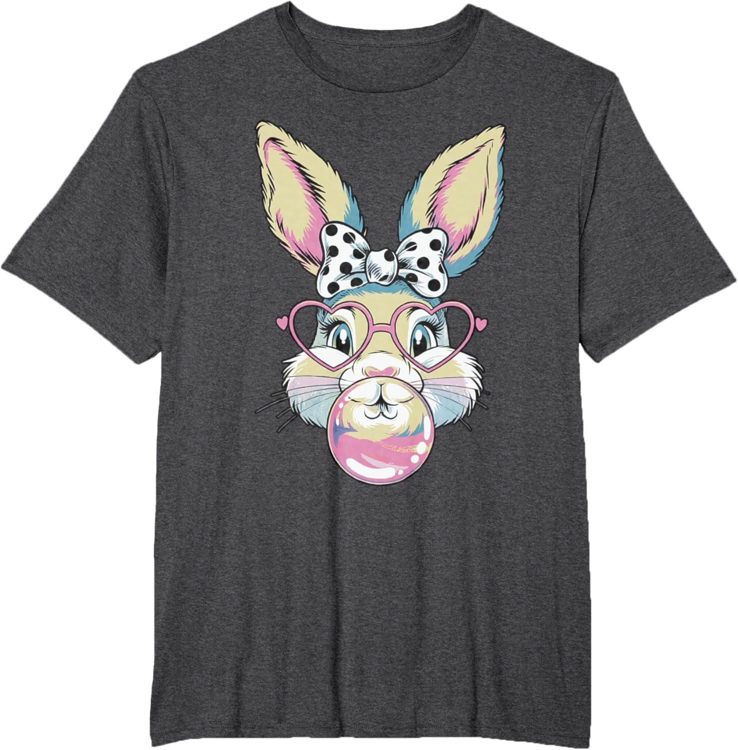 Cute Bunny Rabbit Face Coquette Bow Easter Day Girls Women T-Shirt