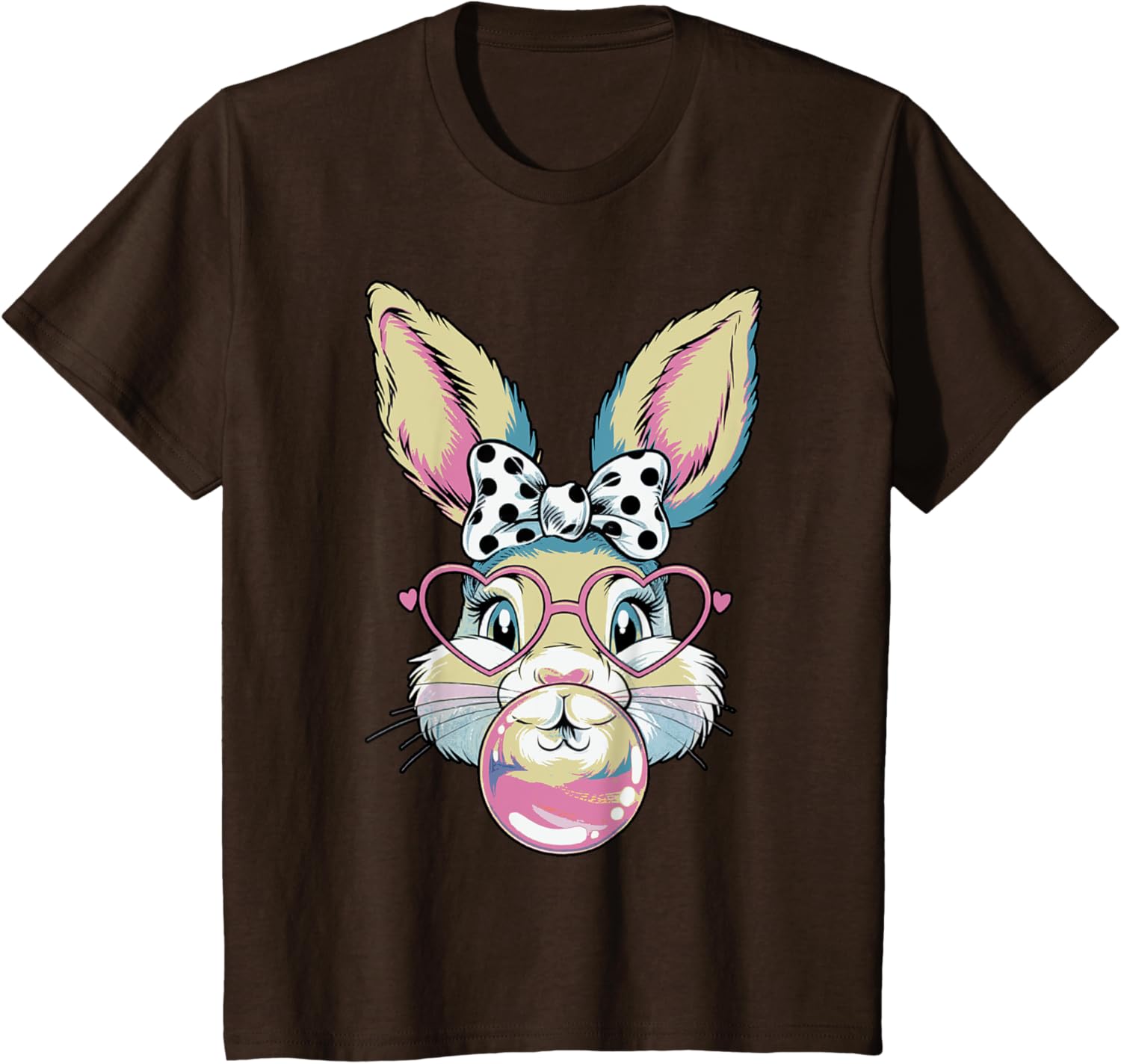 Cute Bunny Rabbit Face Coquette Bow Easter Day Girls Women T-Shirt