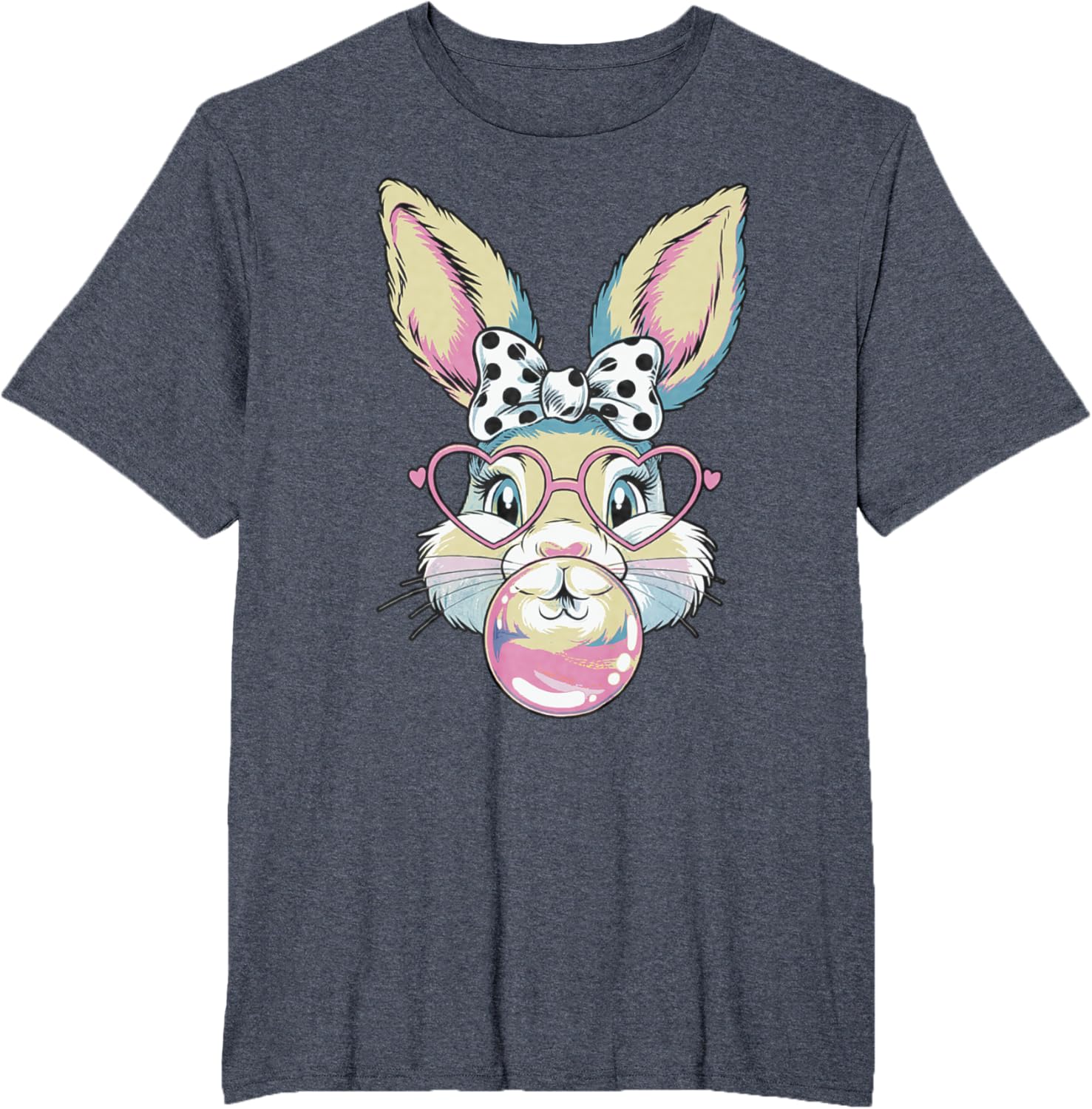 Cute Bunny Rabbit Face Coquette Bow Easter Day Girls Women T-Shirt