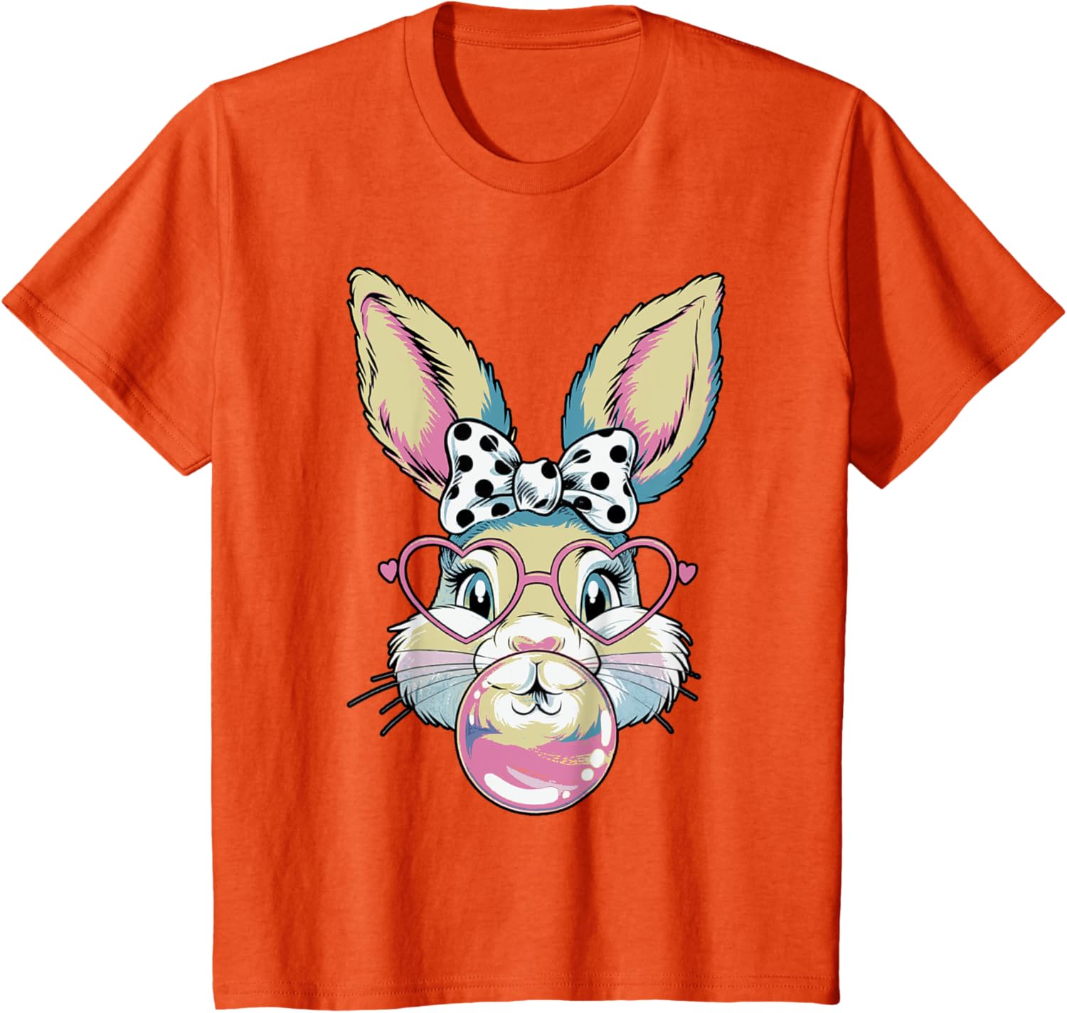 Cute Bunny Rabbit Face Coquette Bow Easter Day Girls Women T-Shirt