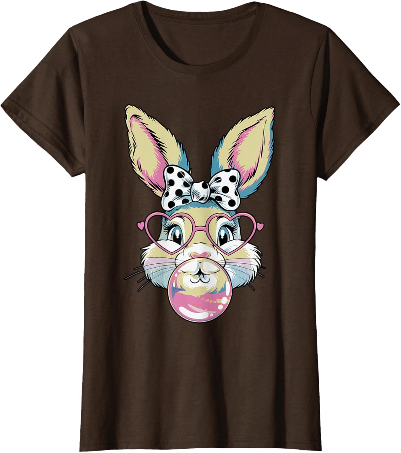 Cute Bunny Rabbit Face Coquette Bow Easter Day Girls Women T-Shirt