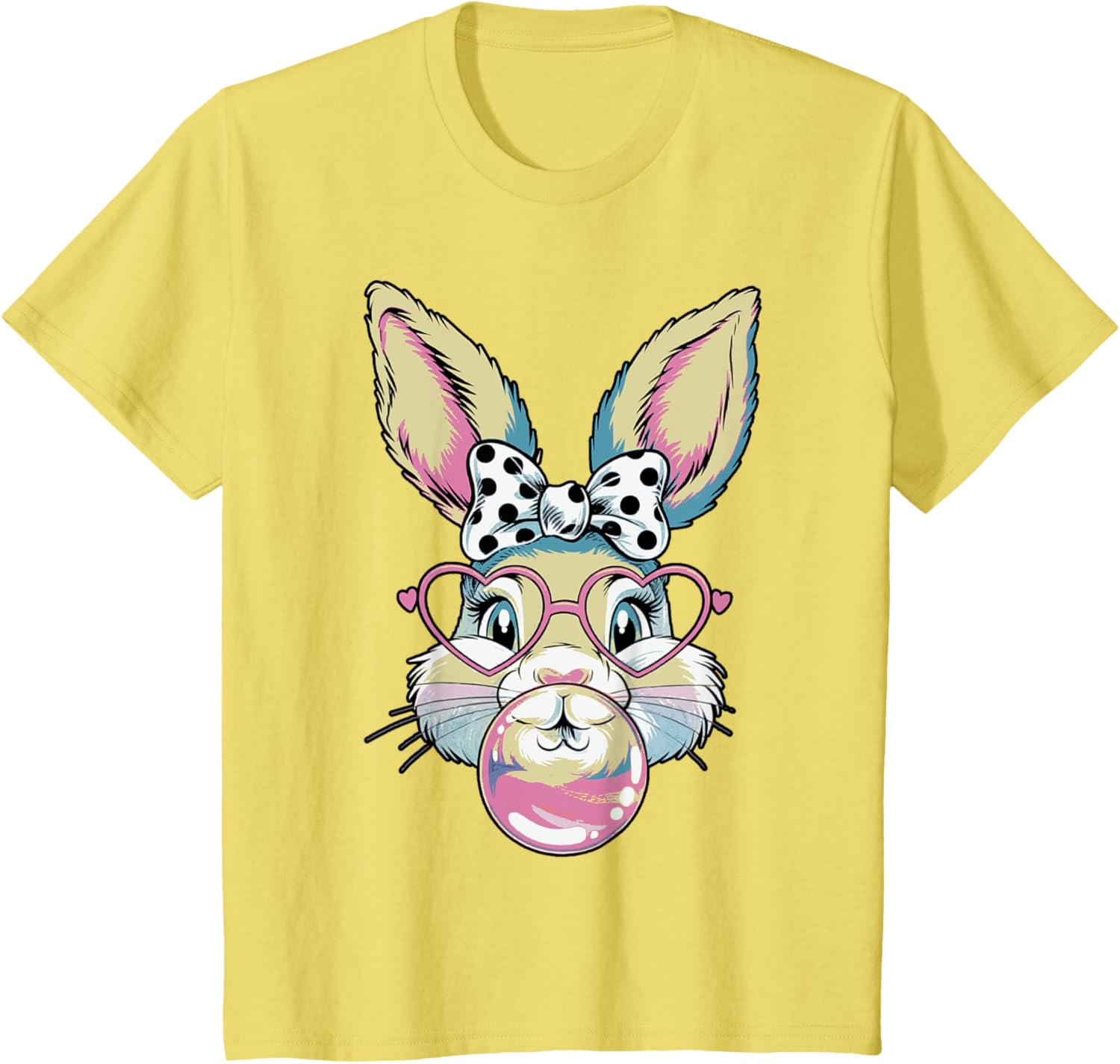 Cute Bunny Rabbit Face Coquette Bow Easter Day Girls Women T-Shirt