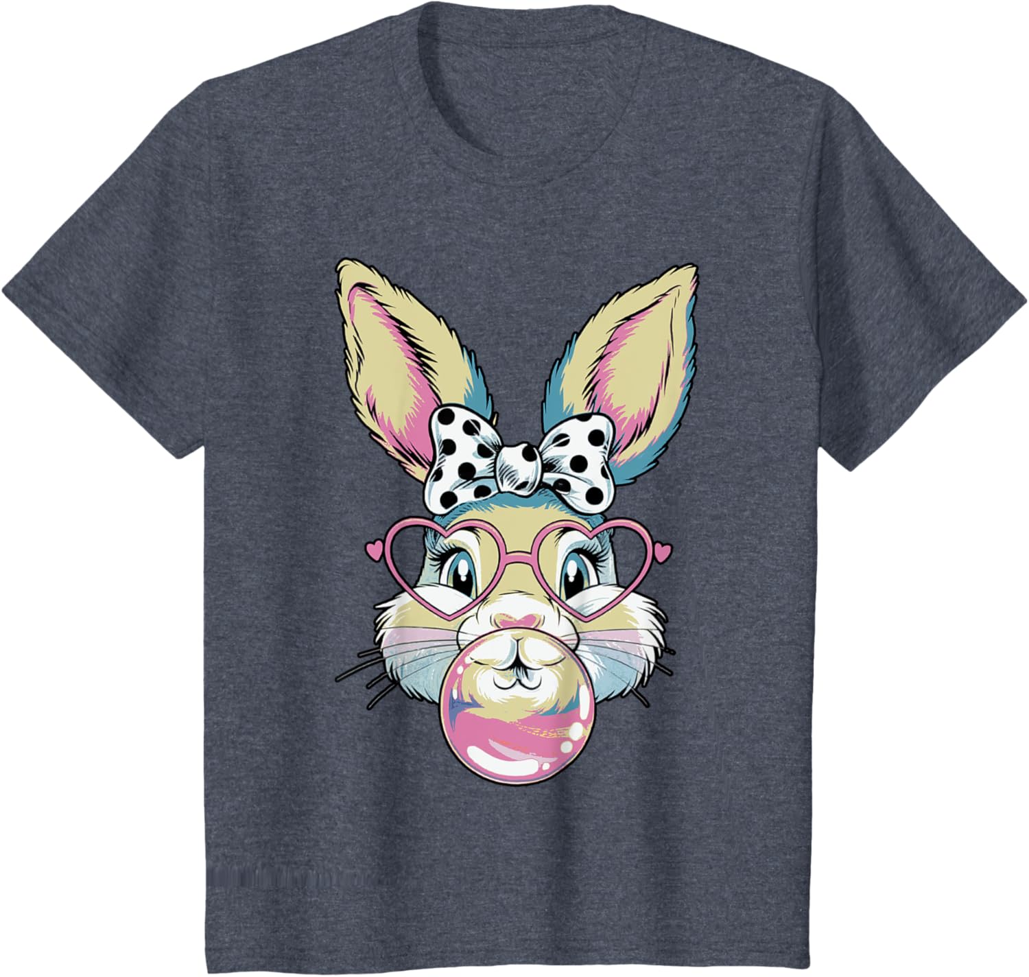 Cute Bunny Rabbit Face Coquette Bow Easter Day Girls Women T-Shirt