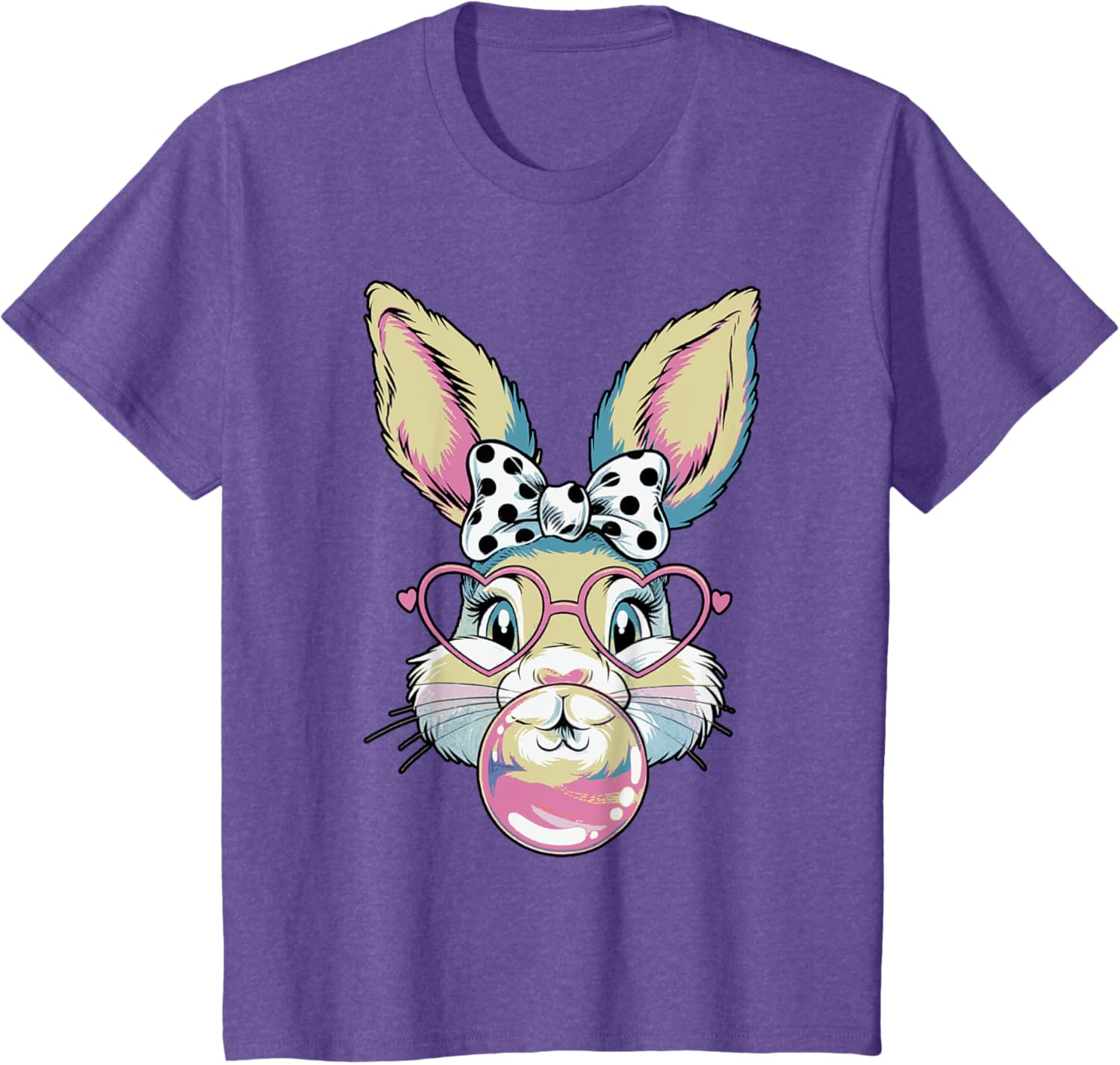 Cute Bunny Rabbit Face Coquette Bow Easter Day Girls Women T-Shirt