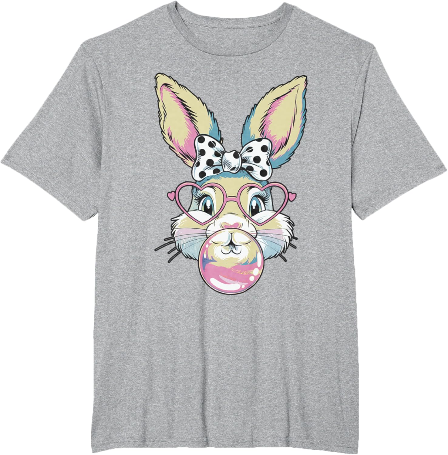 Cute Bunny Rabbit Face Coquette Bow Easter Day Girls Women T-Shirt