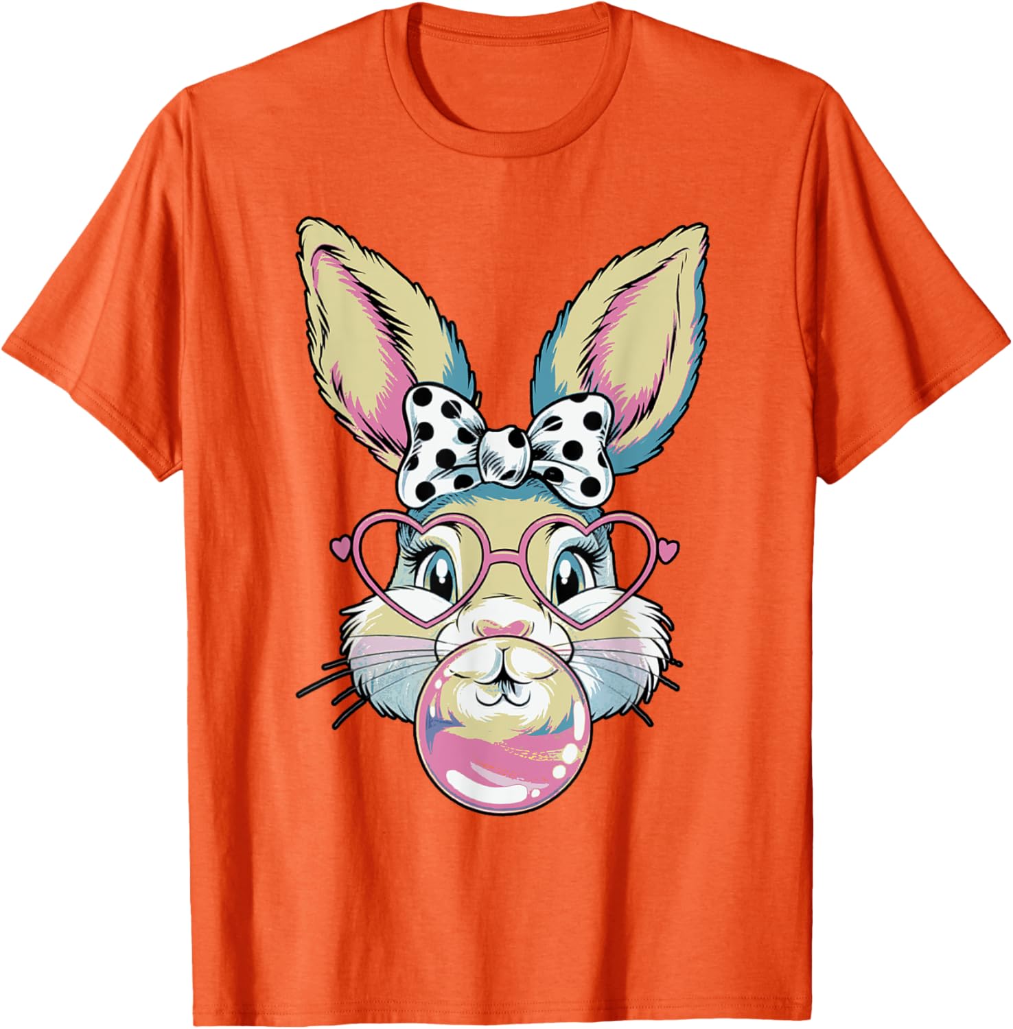 Cute Bunny Rabbit Face Coquette Bow Easter Day Girls Women T-Shirt