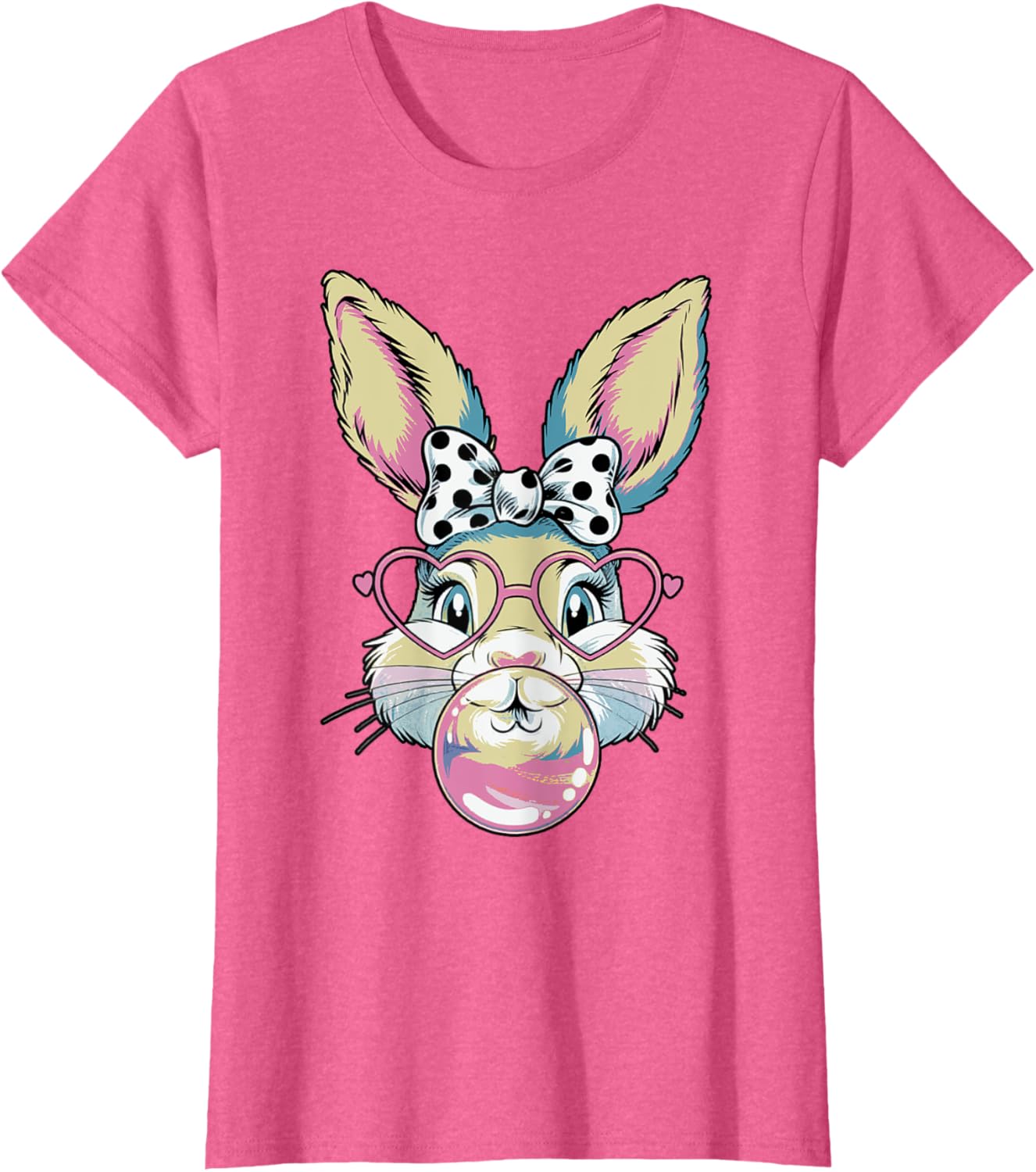 Cute Bunny Rabbit Face Coquette Bow Easter Day Girls Women T-Shirt