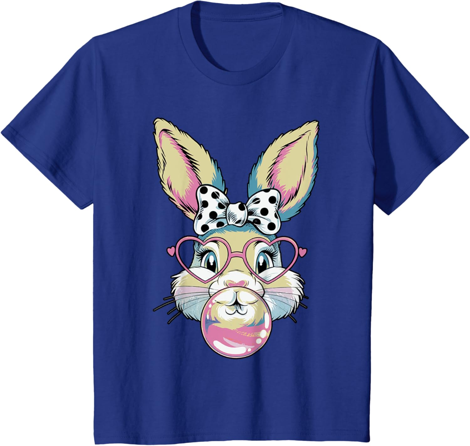 Cute Bunny Rabbit Face Coquette Bow Easter Day Girls Women T-Shirt