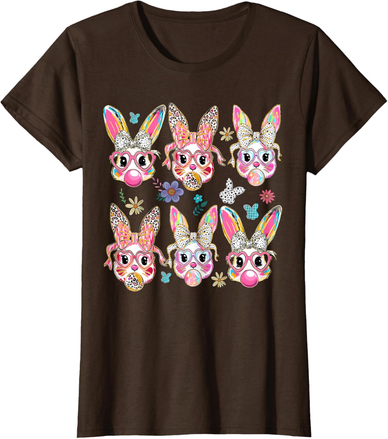 Cute Bunny Rabbit Face Coquette Bow Easter Day T-Shirt