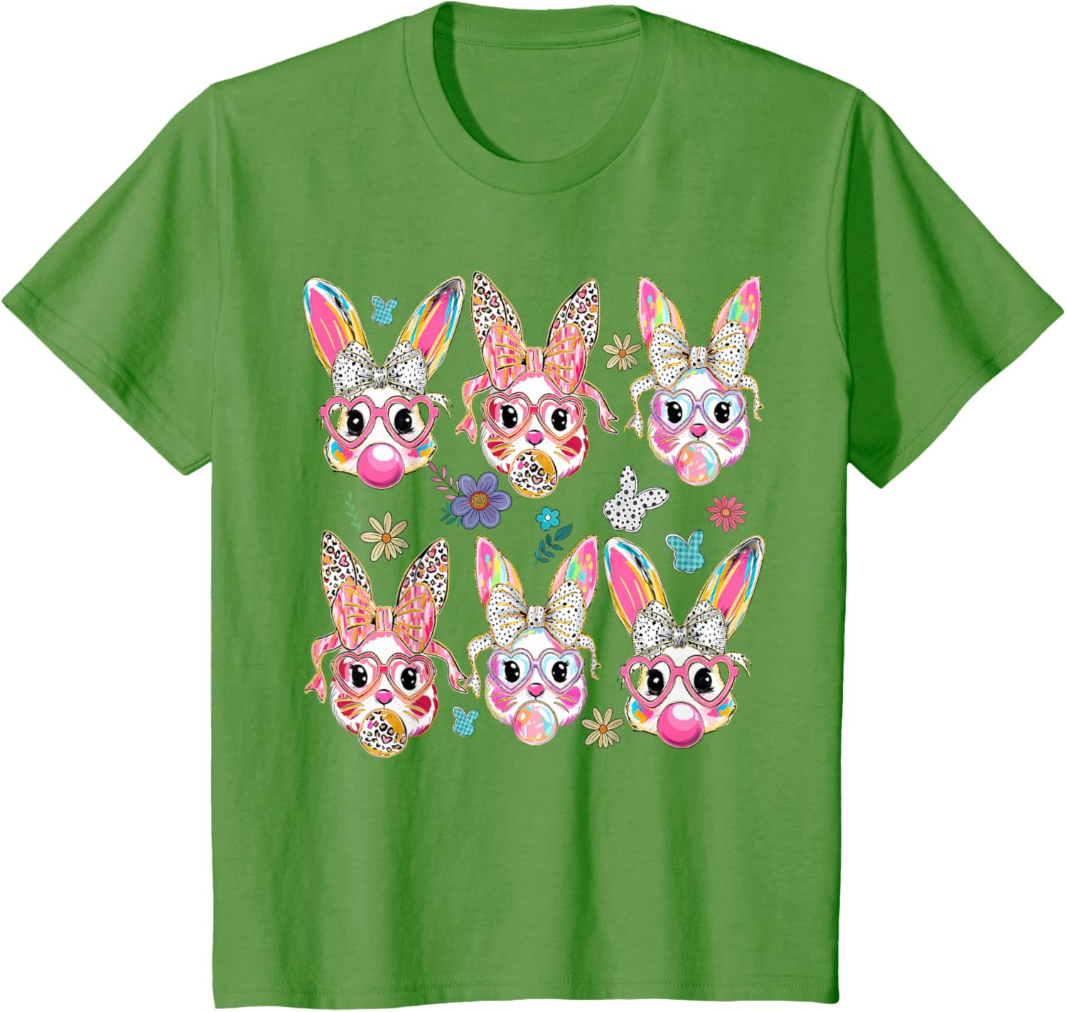 Cute Bunny Rabbit Face Coquette Bow Easter Day T-Shirt