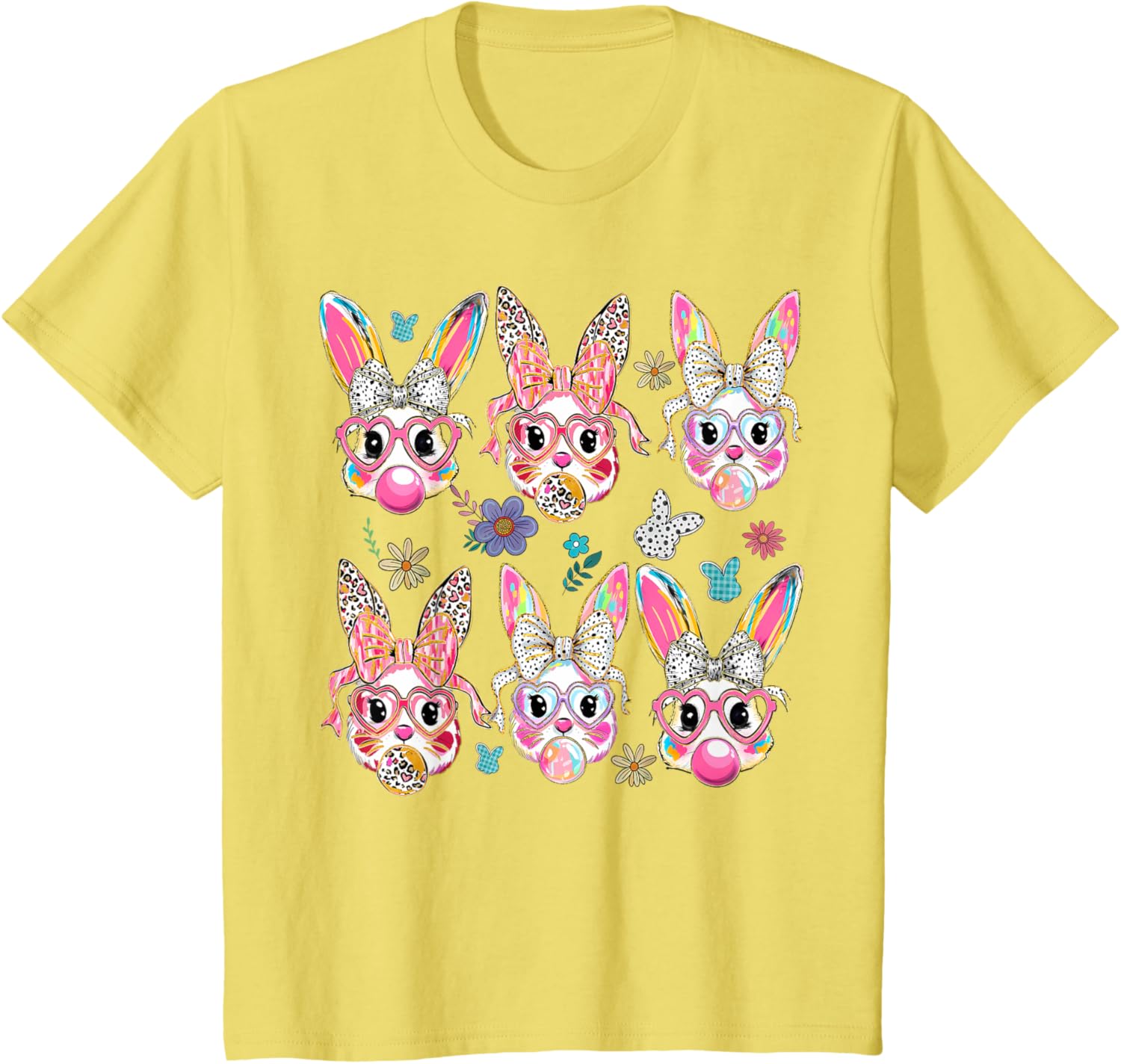 Cute Bunny Rabbit Face Coquette Bow Easter Day T-Shirt