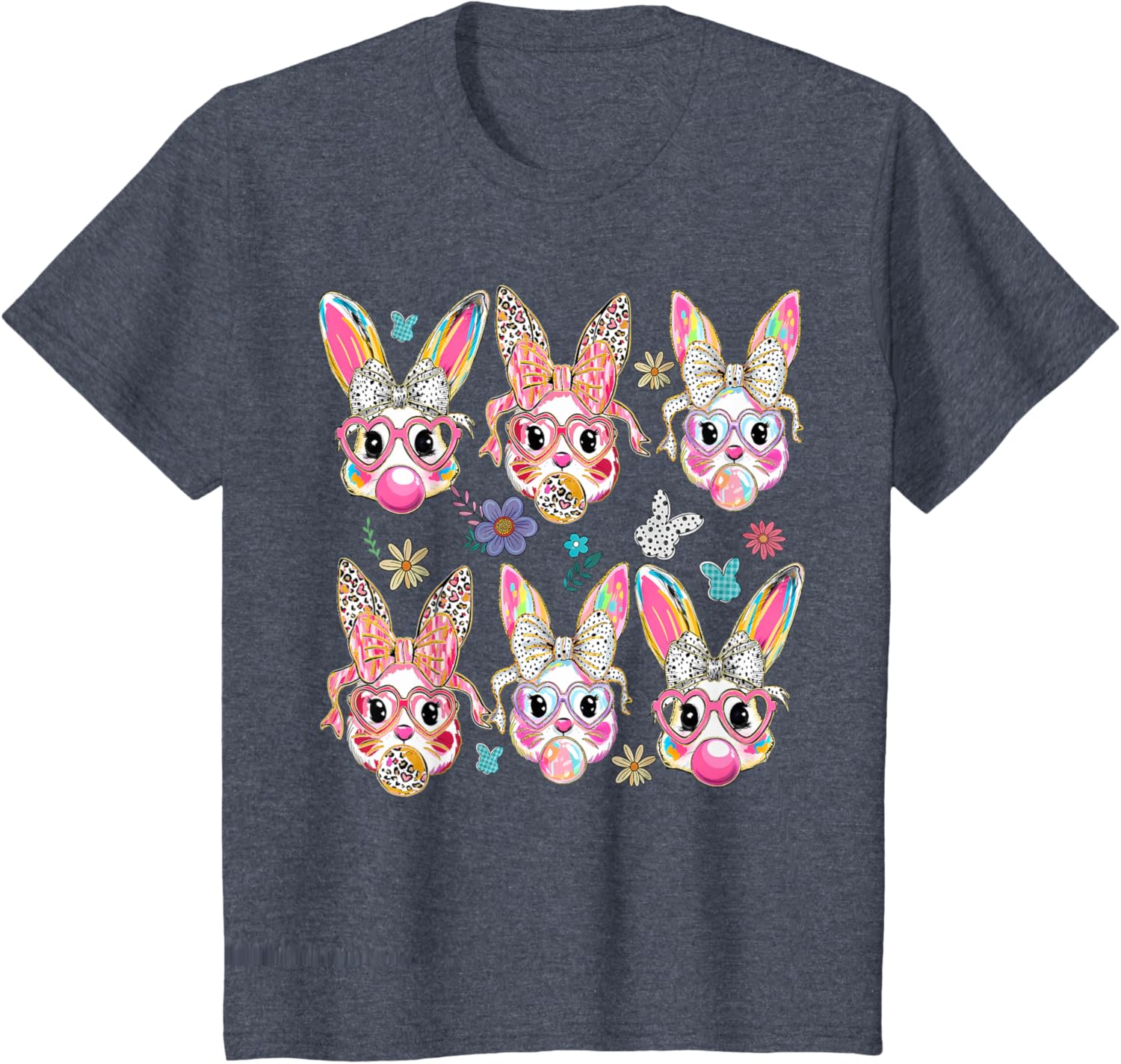 Cute Bunny Rabbit Face Coquette Bow Easter Day T-Shirt