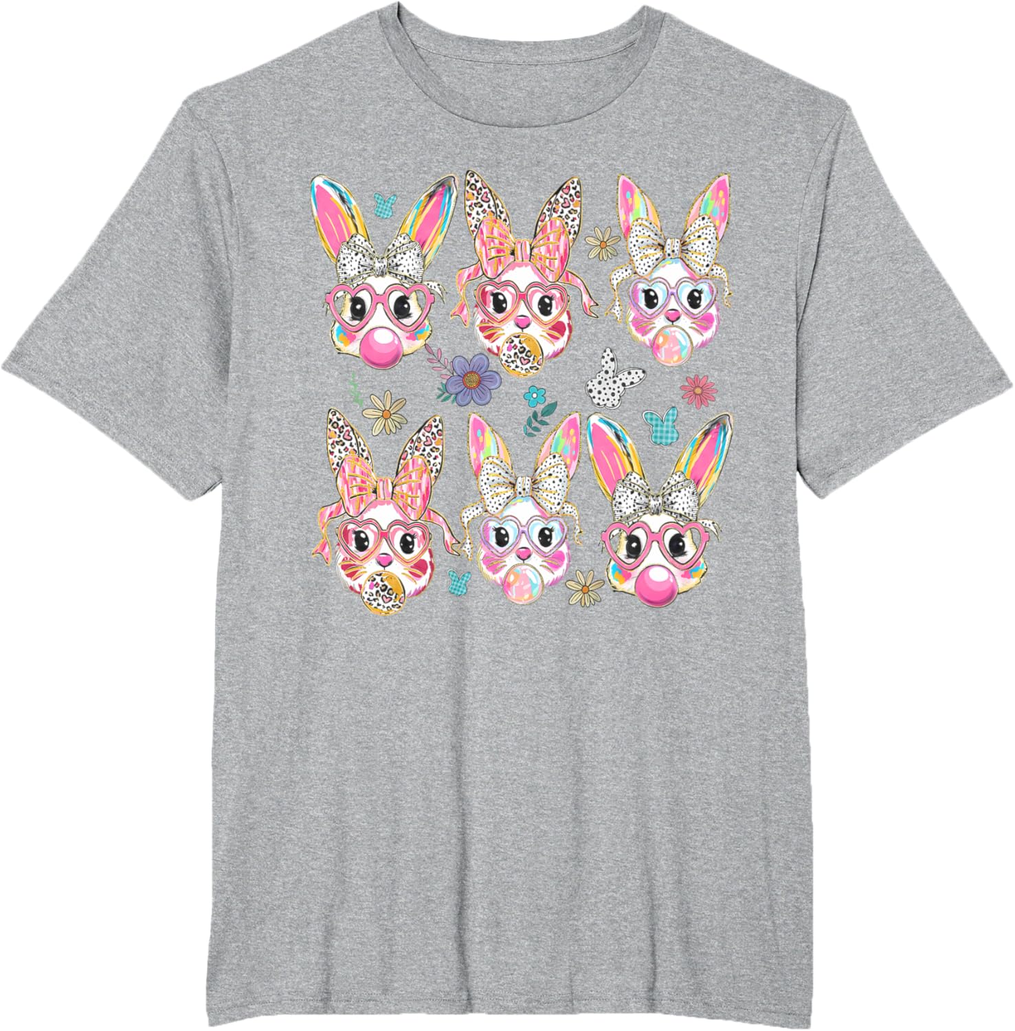 Cute Bunny Rabbit Face Coquette Bow Easter Day T-Shirt