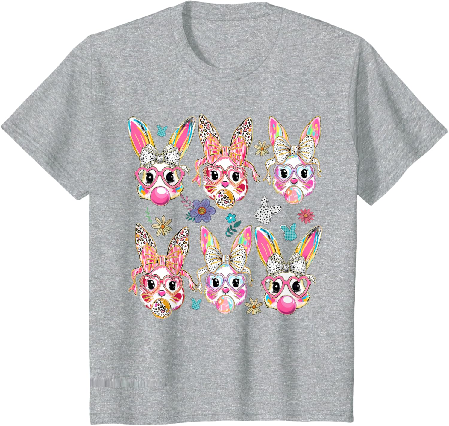 Cute Bunny Rabbit Face Coquette Bow Easter Day T-Shirt