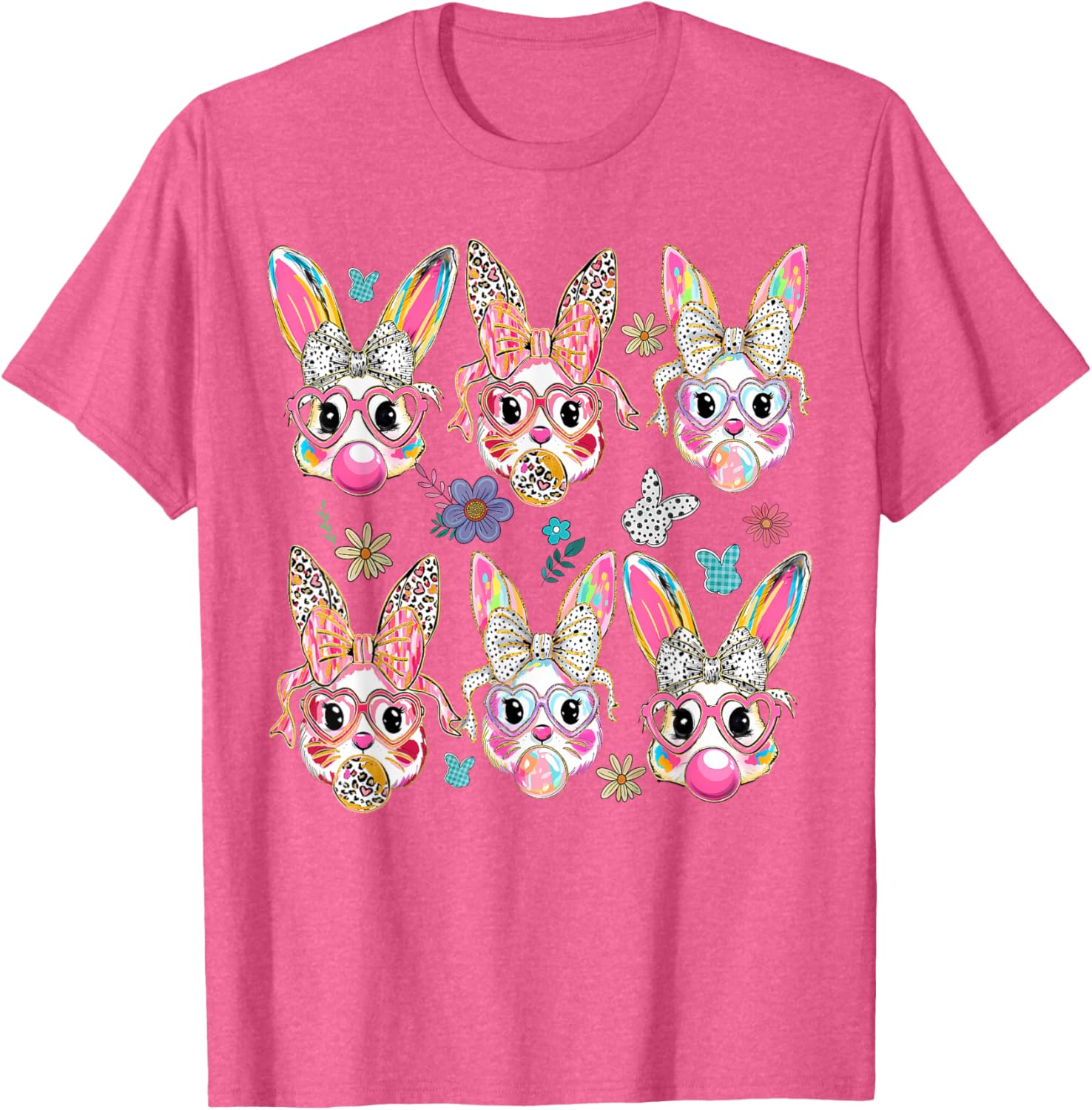 Cute Bunny Rabbit Face Coquette Bow Easter Day T-Shirt