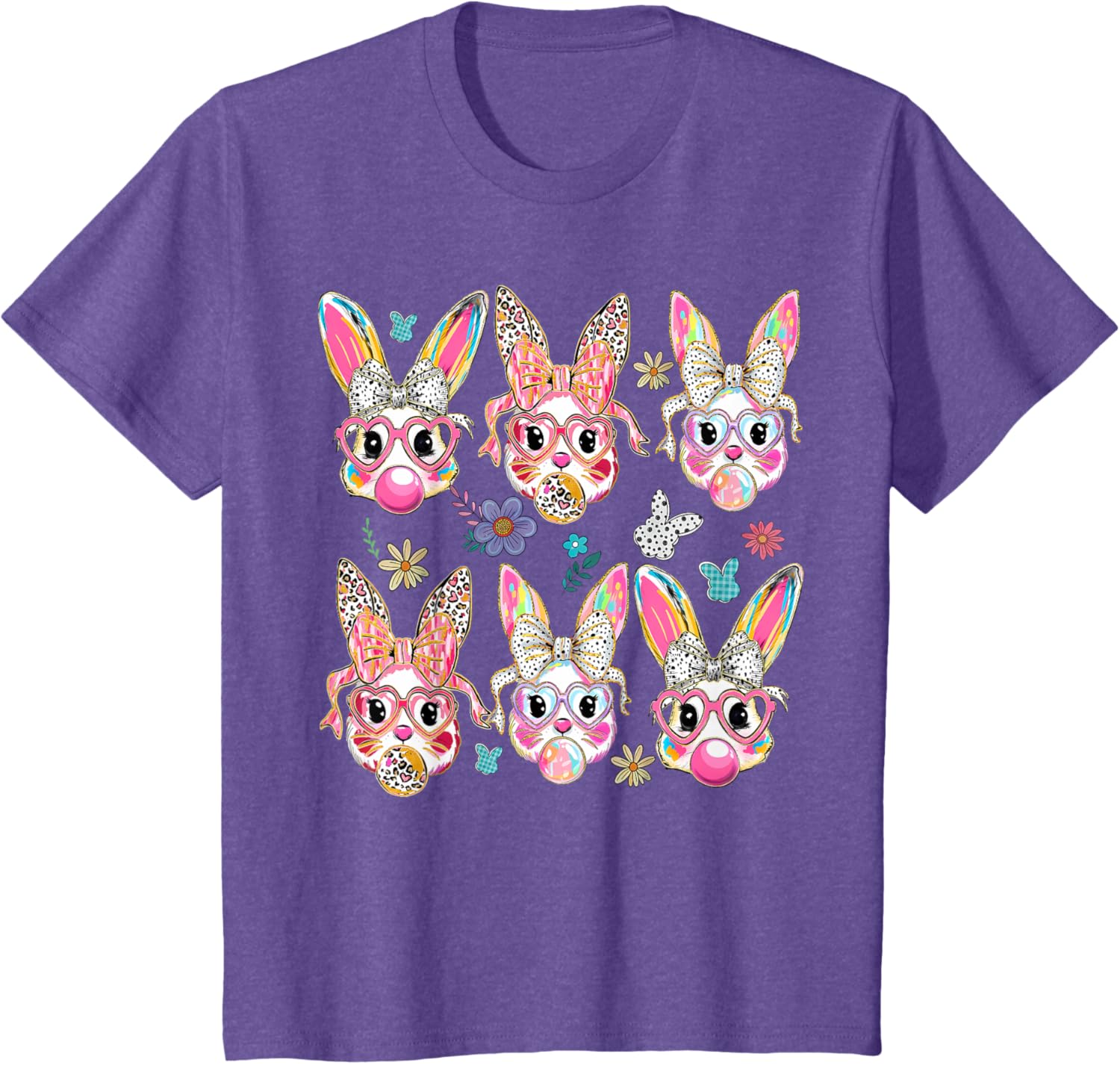 Cute Bunny Rabbit Face Coquette Bow Easter Day T-Shirt