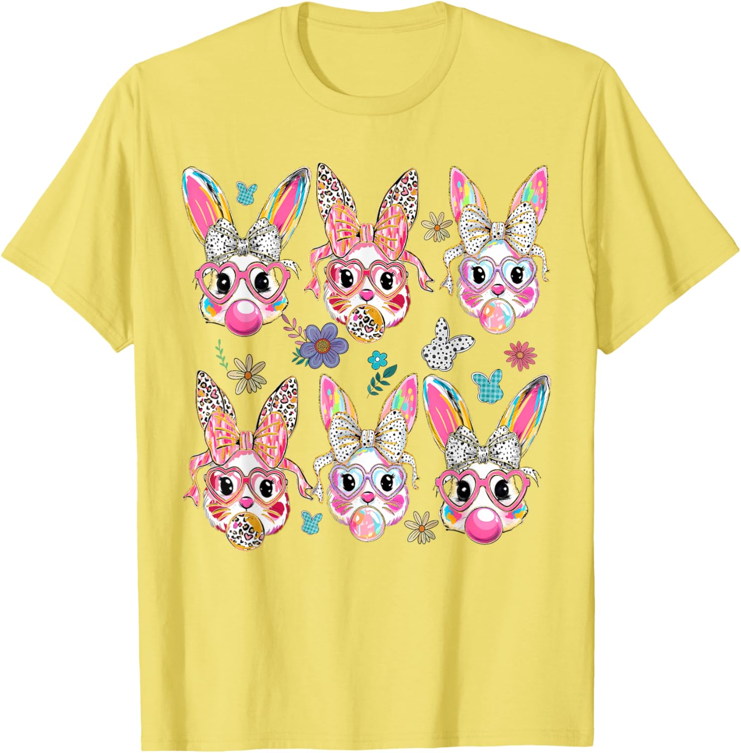 Cute Bunny Rabbit Face Coquette Bow Easter Day T-Shirt