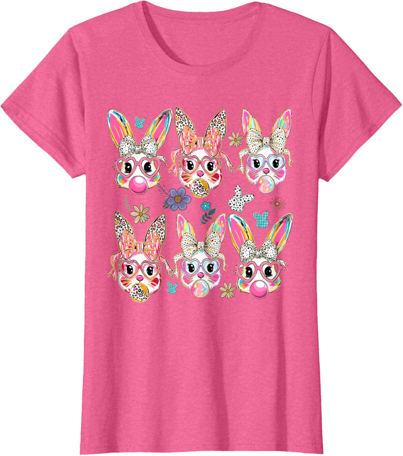 Cute Bunny Rabbit Face Coquette Bow Easter Day T-Shirt