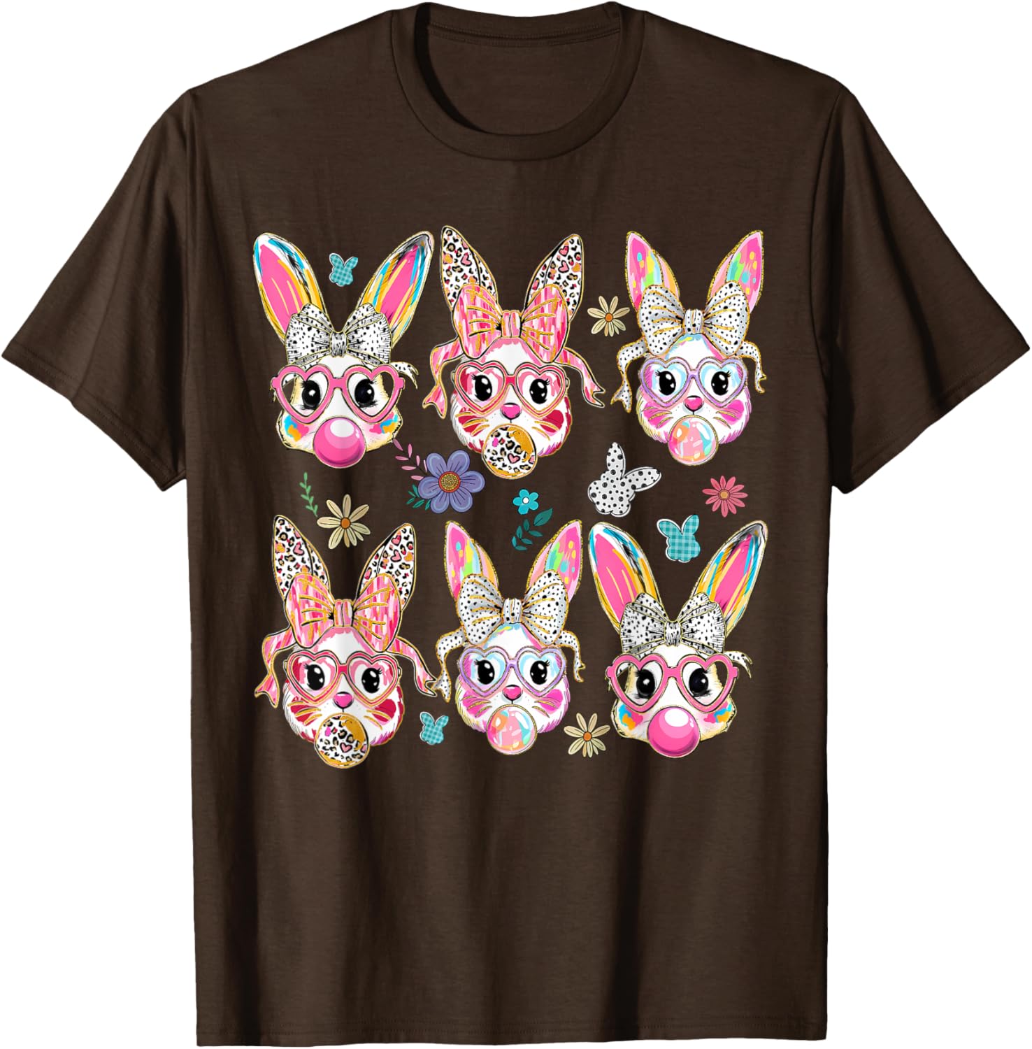 Cute Bunny Rabbit Face Coquette Bow Easter Day T-Shirt