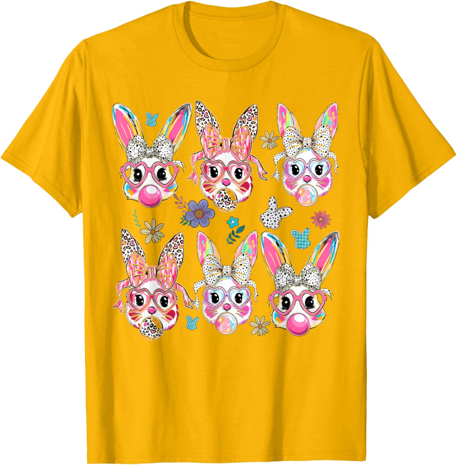 Cute Bunny Rabbit Face Coquette Bow Easter Day T-Shirt