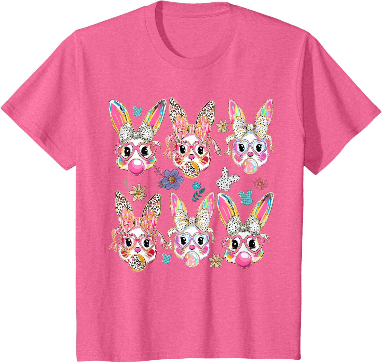 Cute Bunny Rabbit Face Coquette Bow Easter Day T-Shirt