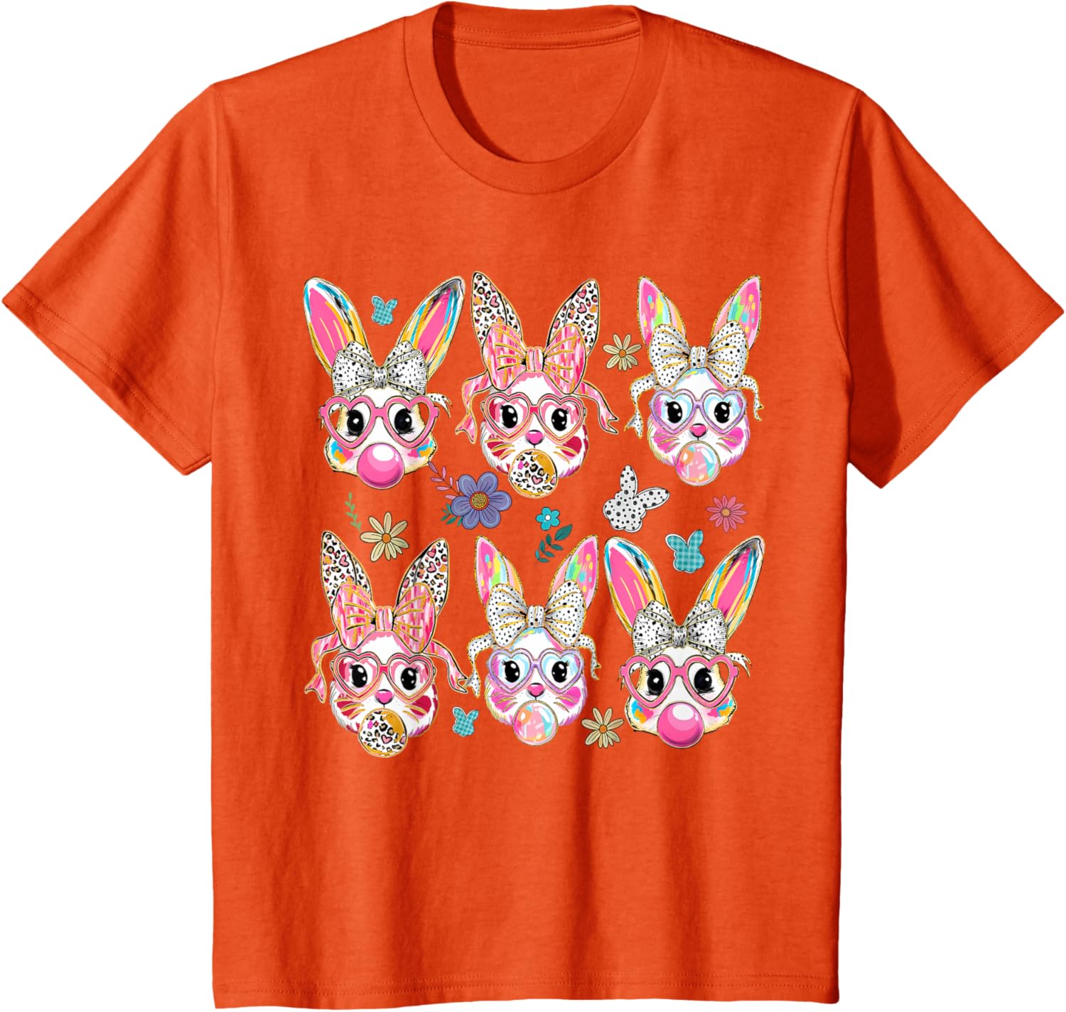 Cute Bunny Rabbit Face Coquette Bow Easter Day T-Shirt