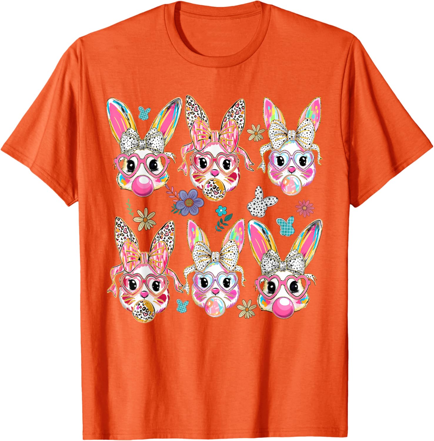 Cute Bunny Rabbit Face Coquette Bow Easter Day T-Shirt