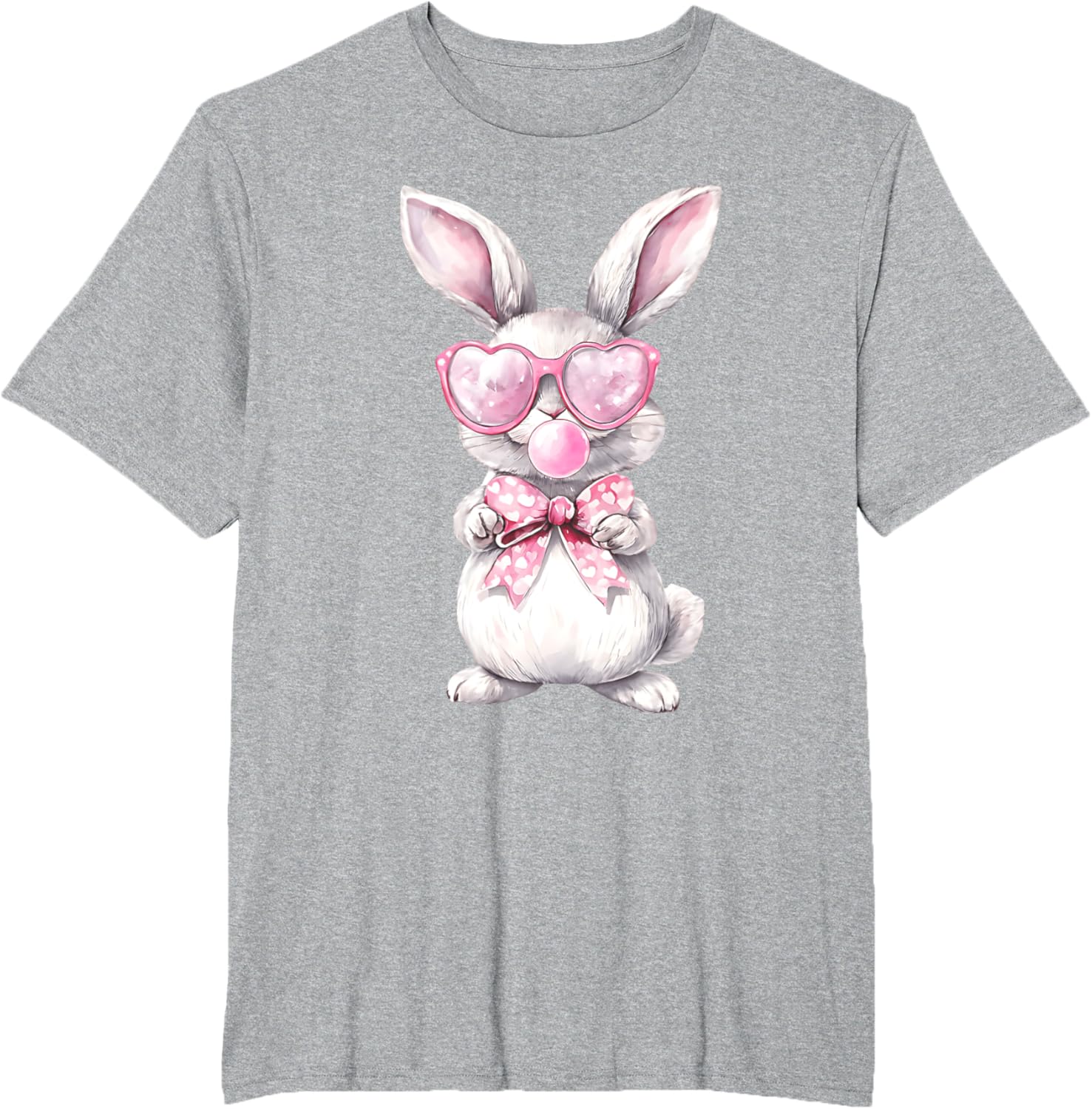 Cute Bunny Rabbit Face Coquette Bow Girl Happy Easter Day T-Shirt