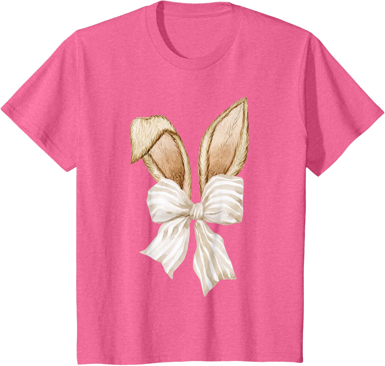 Cute Coquette Bow Bunny Ears Happy Easter Day Rabbit Lovers T-Shirt