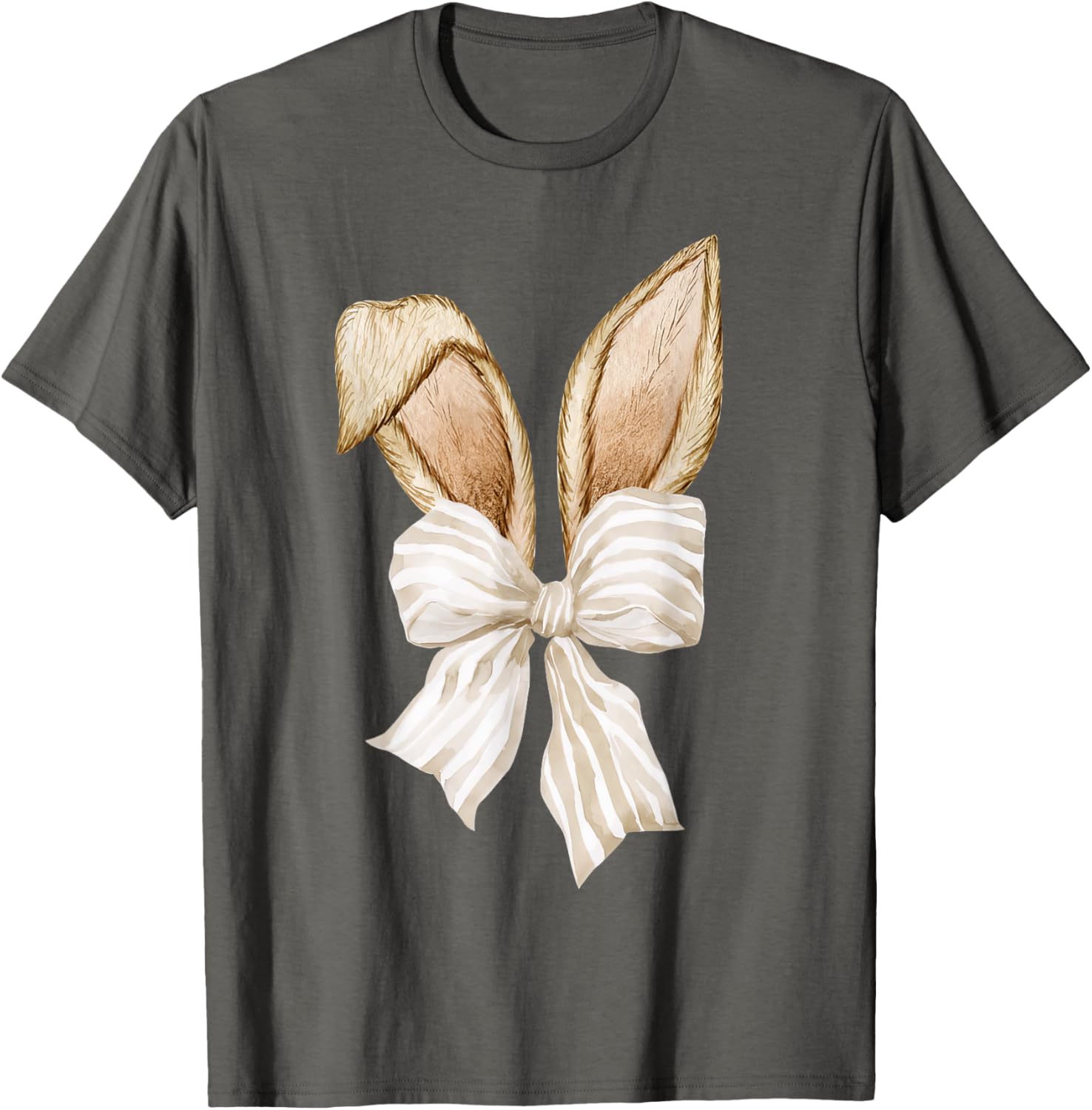 Cute Coquette Bow Bunny Ears Happy Easter Day Rabbit Lovers T-Shirt