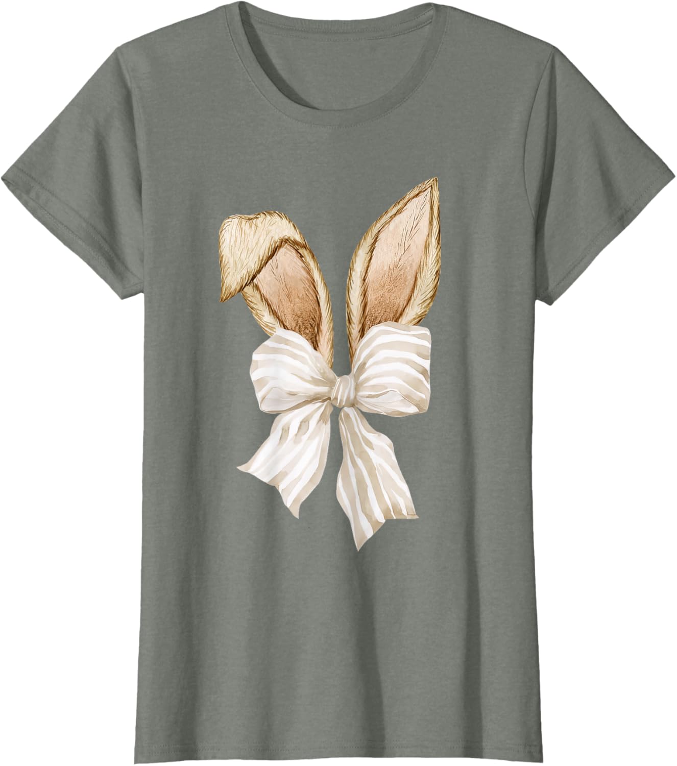 Cute Coquette Bow Bunny Ears Happy Easter Day Rabbit Lovers T-Shirt