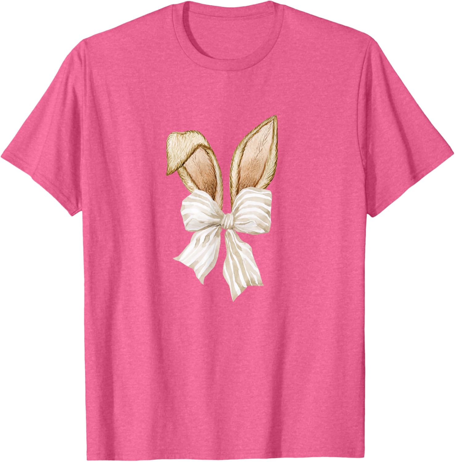 Cute Coquette Bow Bunny Ears Happy Easter Day Rabbit Lovers T-Shirt