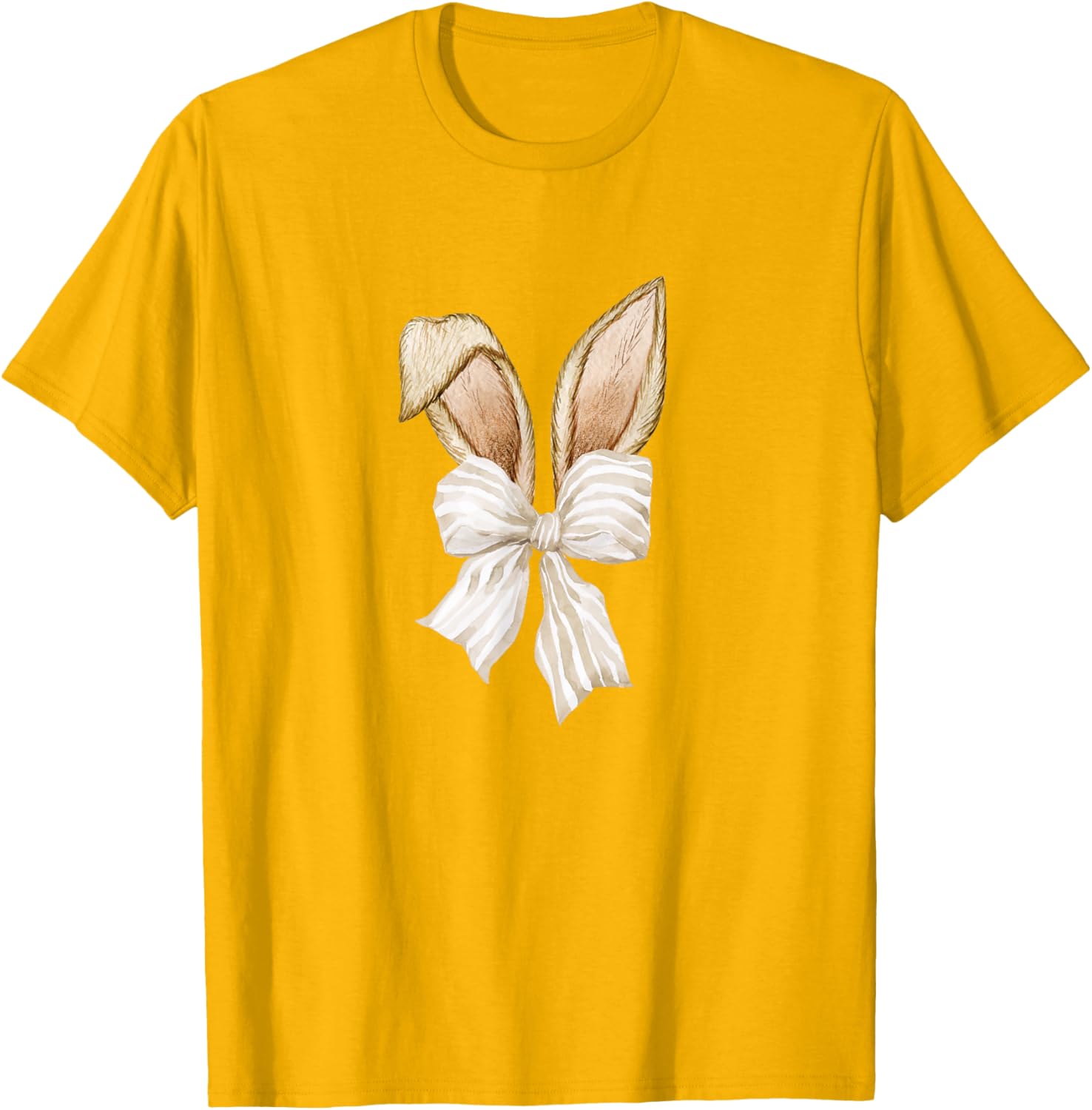 Cute Coquette Bow Bunny Ears Happy Easter Day Rabbit Lovers T-Shirt