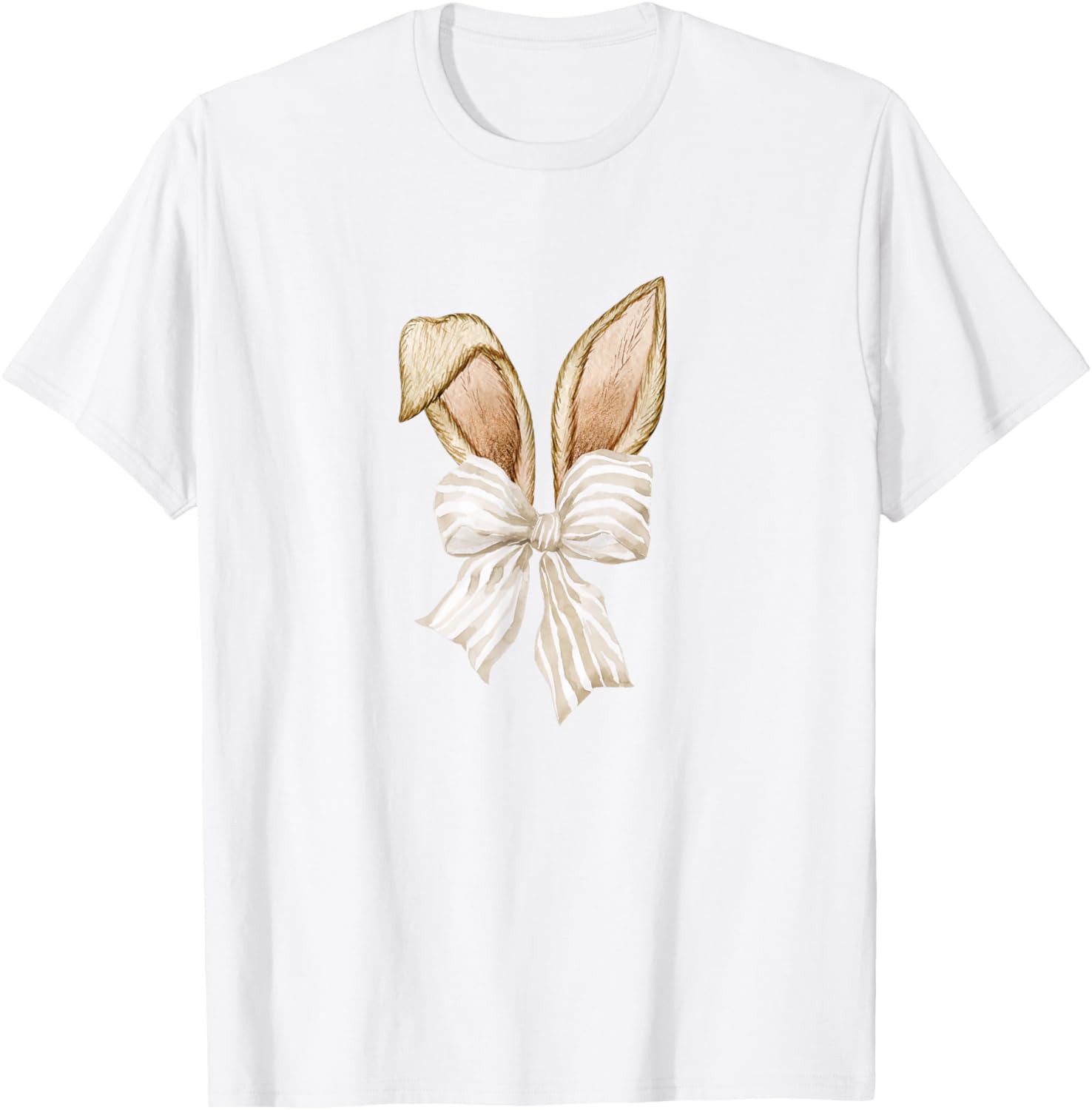 Cute Coquette Bow Bunny Ears Happy Easter Day Rabbit Lovers T-Shirt