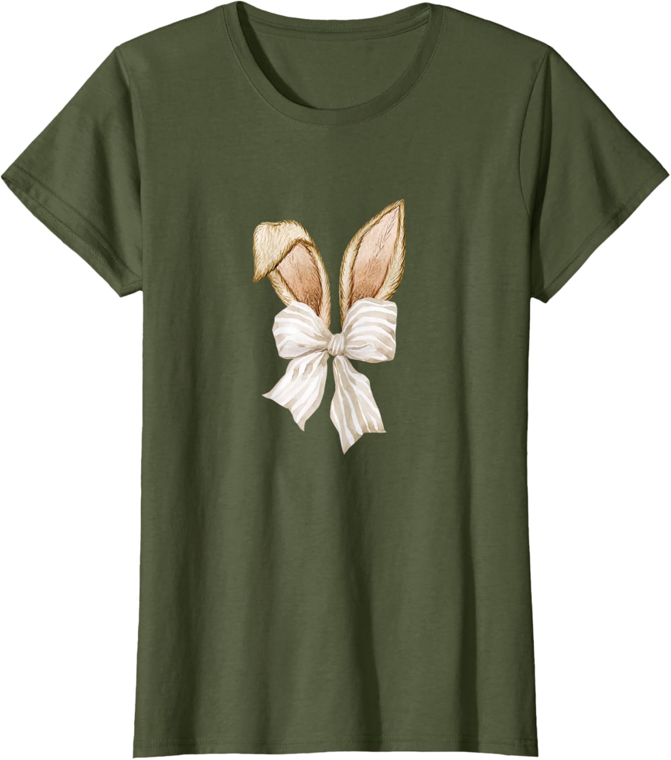 Cute Coquette Bow Bunny Ears Happy Easter Day Rabbit Lovers T-Shirt