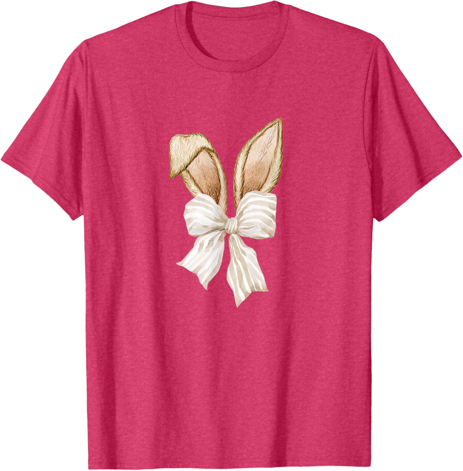 Cute Coquette Bow Bunny Ears Happy Easter Day Rabbit Lovers T-Shirt