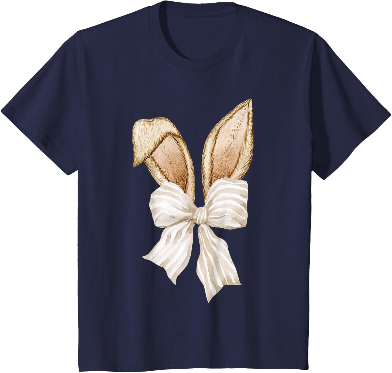 Cute Coquette Bow Bunny Ears Happy Easter Day Rabbit Lovers T-Shirt