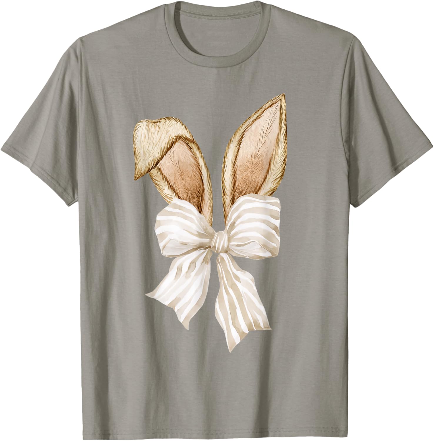 Cute Coquette Bow Bunny Ears Happy Easter Day Rabbit Lovers T-Shirt