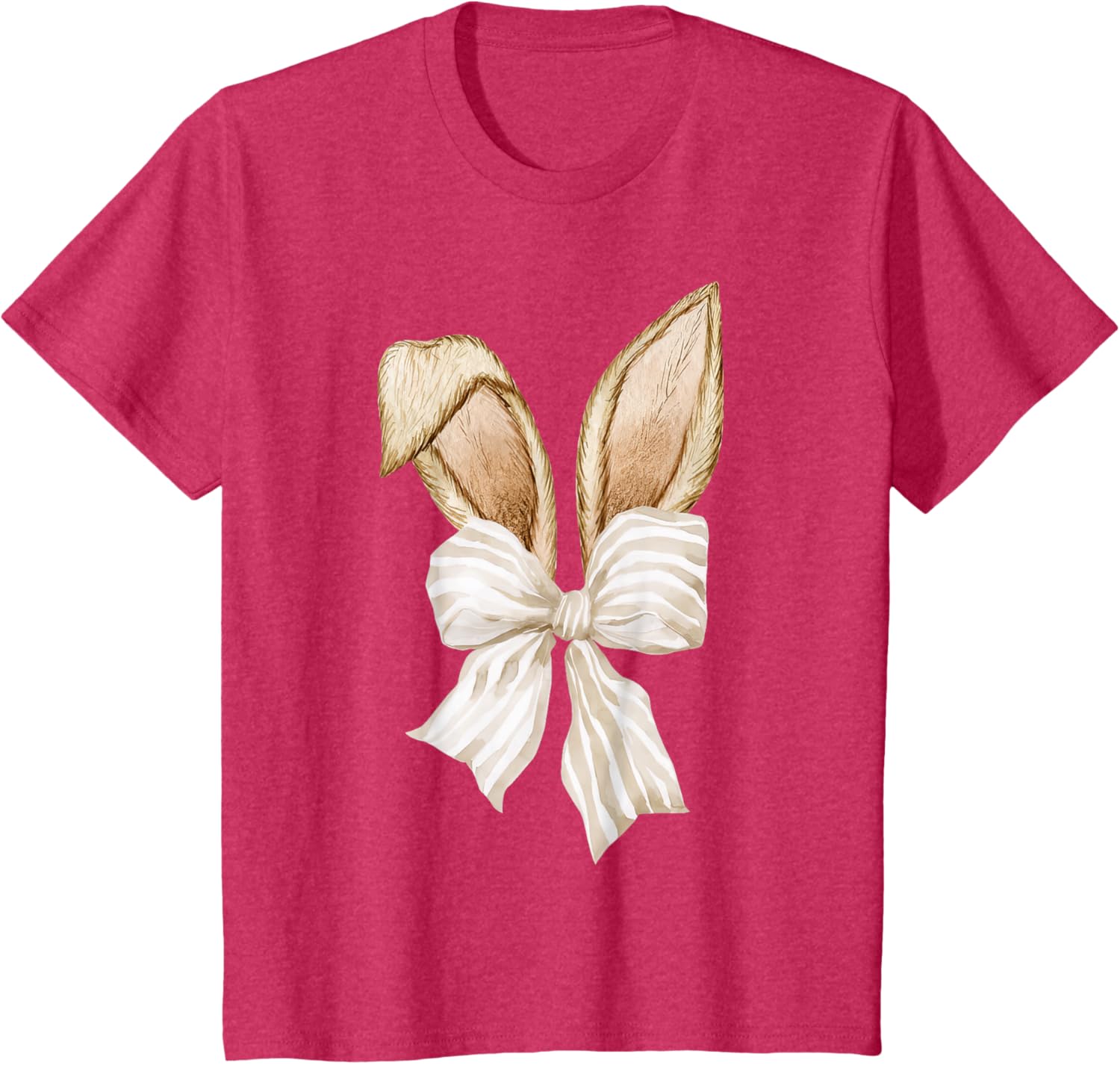 Cute Coquette Bow Bunny Ears Happy Easter Day Rabbit Lovers T-Shirt