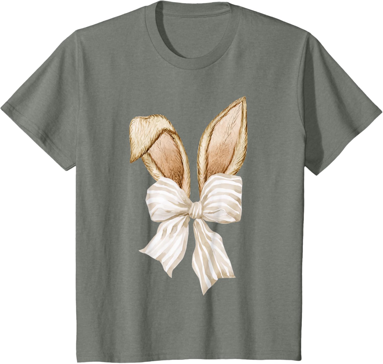 Cute Coquette Bow Bunny Ears Happy Easter Day Rabbit Lovers T-Shirt