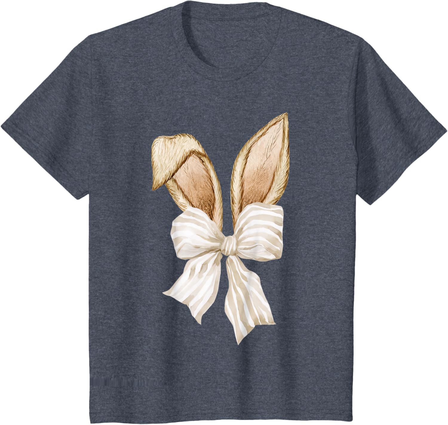 Cute Coquette Bow Bunny Ears Happy Easter Day Rabbit Lovers T-Shirt