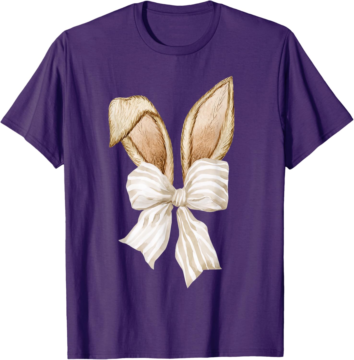 Cute Coquette Bow Bunny Ears Happy Easter Day Rabbit Lovers T-Shirt