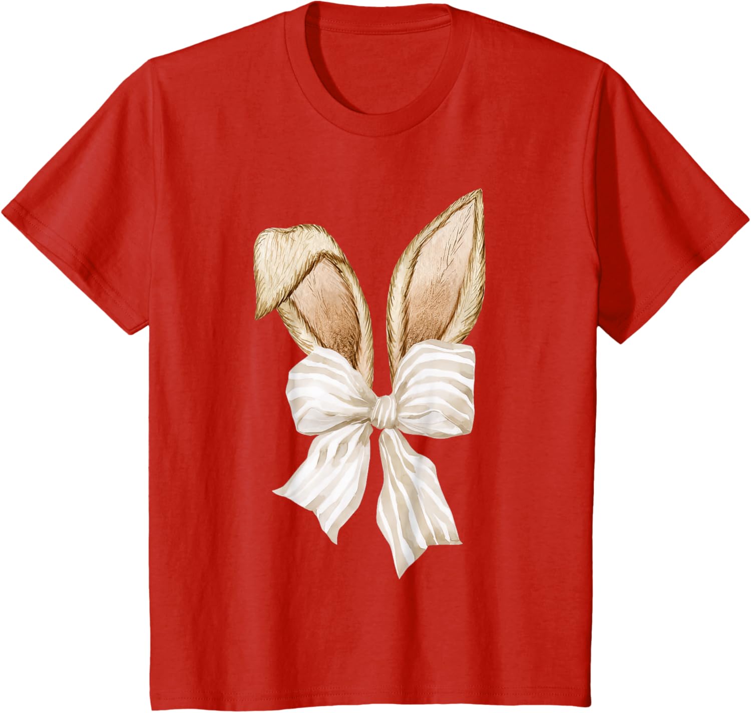 Cute Coquette Bow Bunny Ears Happy Easter Day Rabbit Lovers T-Shirt