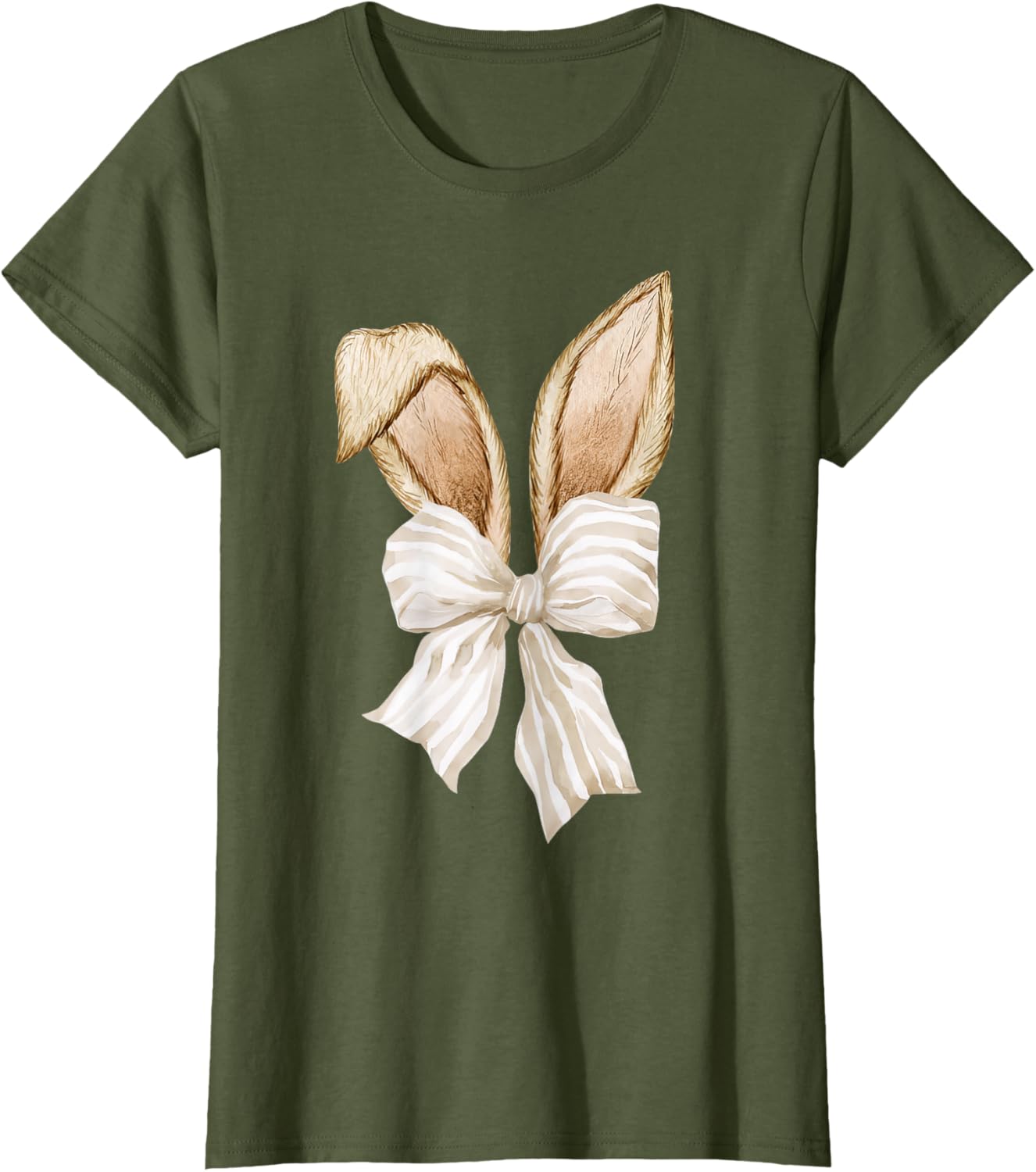 Cute Coquette Bow Bunny Ears Happy Easter Day Rabbit Lovers T-Shirt