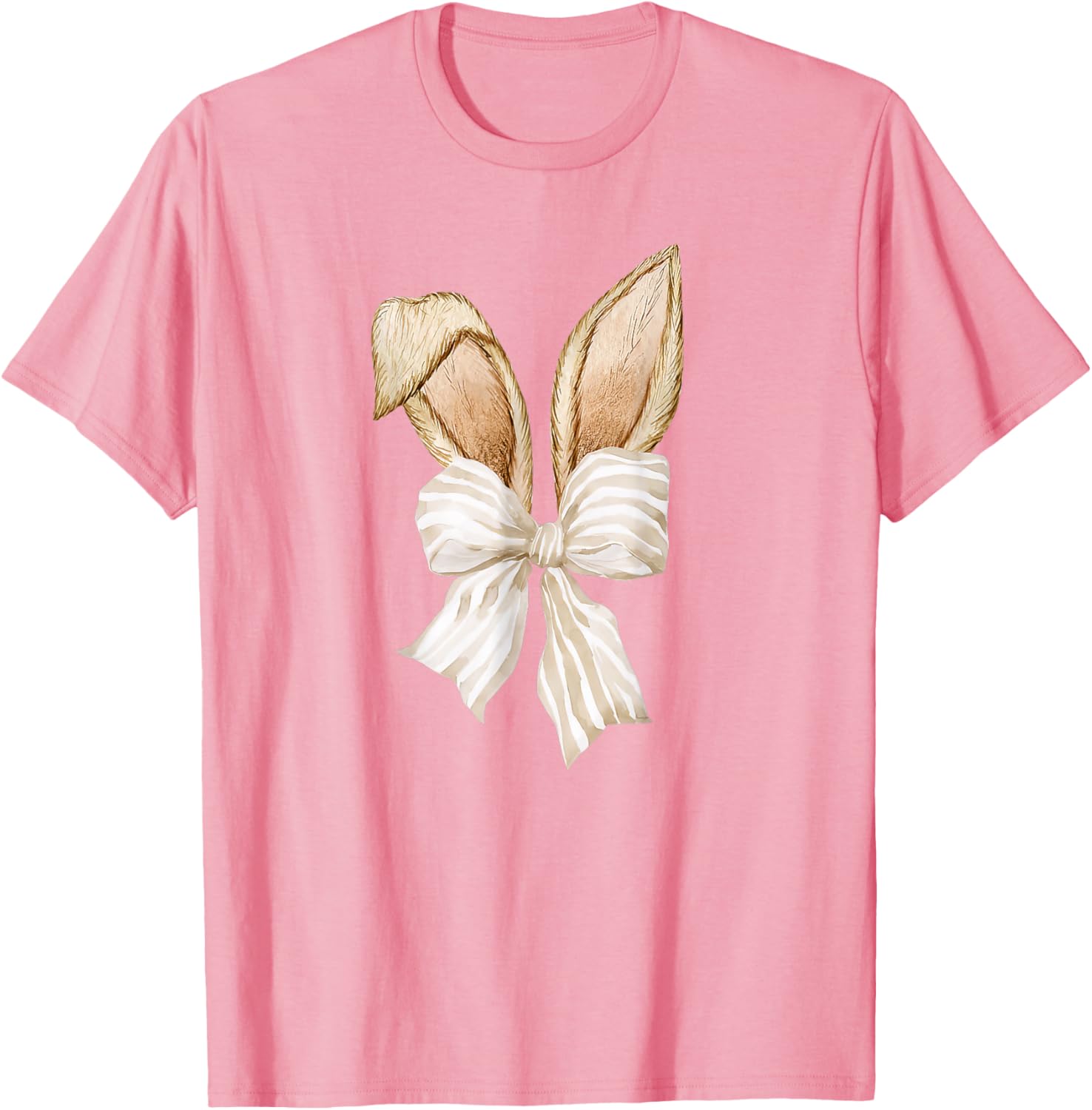 Cute Coquette Bow Bunny Ears Happy Easter Day Rabbit Lovers T-Shirt