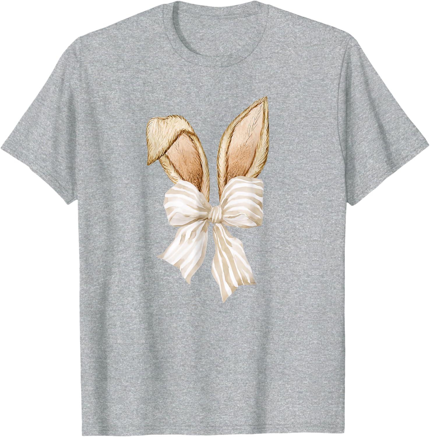Cute Coquette Bow Bunny Ears Happy Easter Day Rabbit Lovers T-Shirt