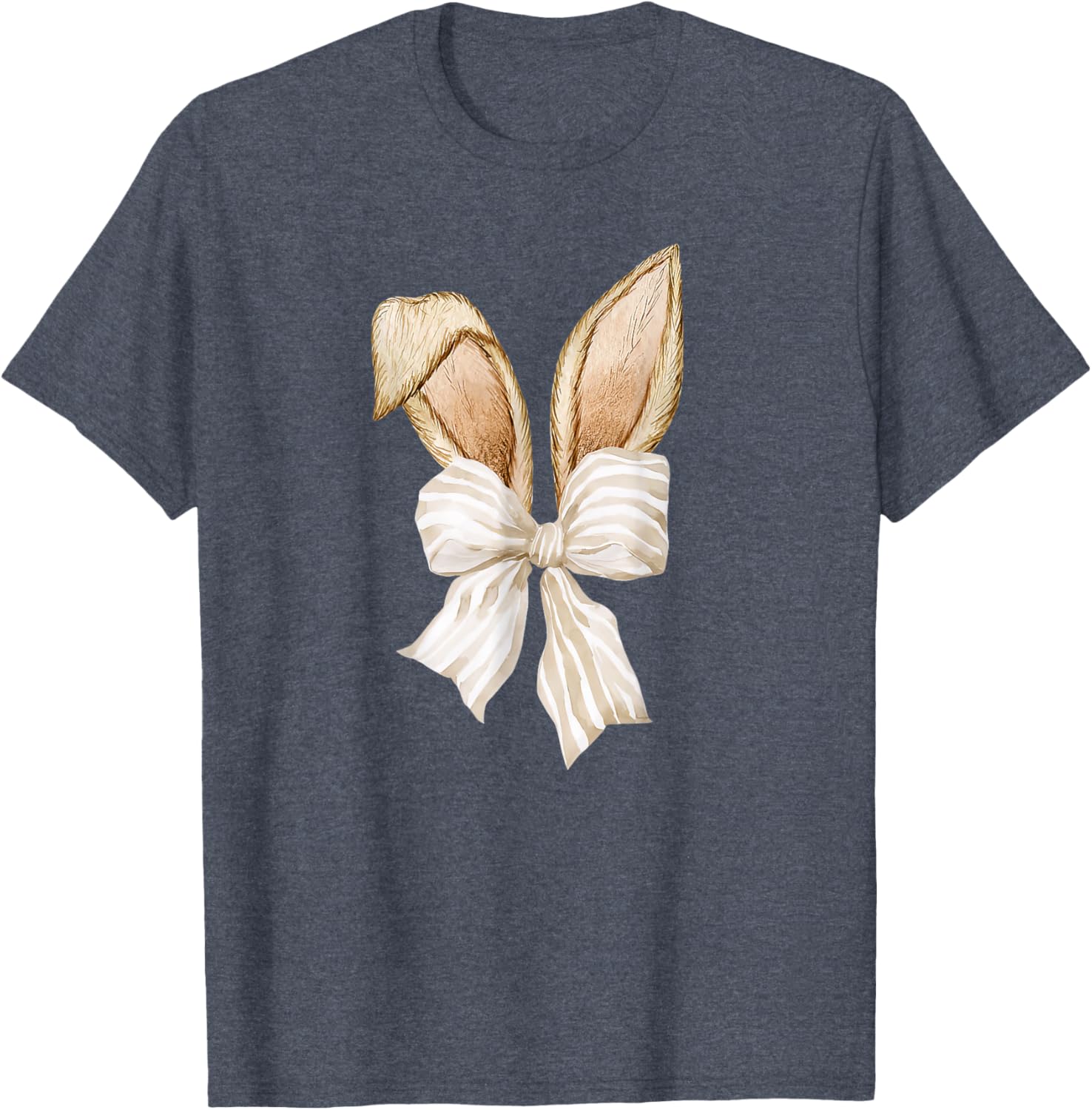 Cute Coquette Bow Bunny Ears Happy Easter Day Rabbit Lovers T-Shirt