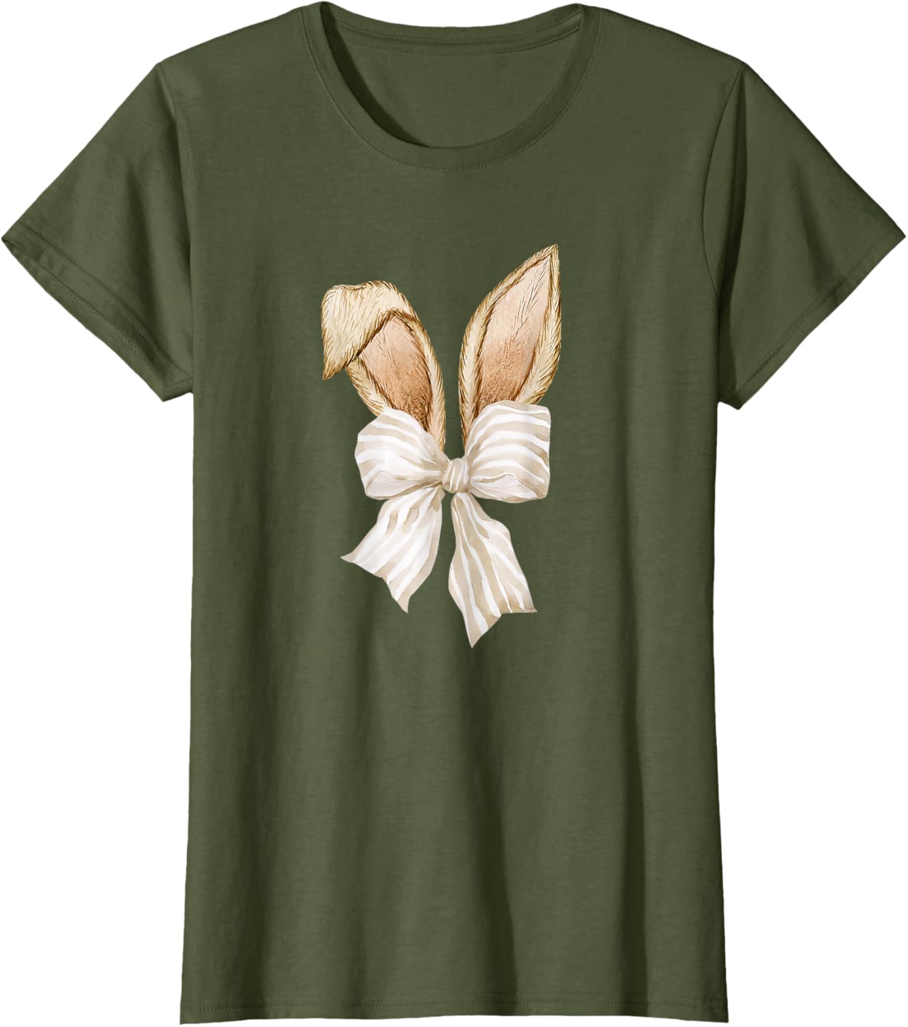 Cute Coquette Bow Bunny Ears Happy Easter Day Rabbit Lovers T-Shirt