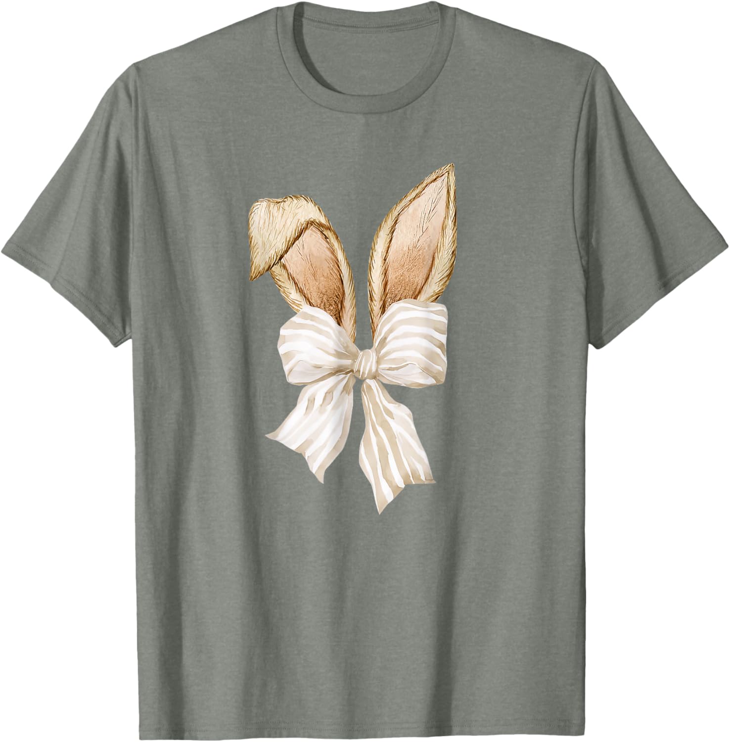 Cute Coquette Bow Bunny Ears Happy Easter Day Rabbit Lovers T-Shirt