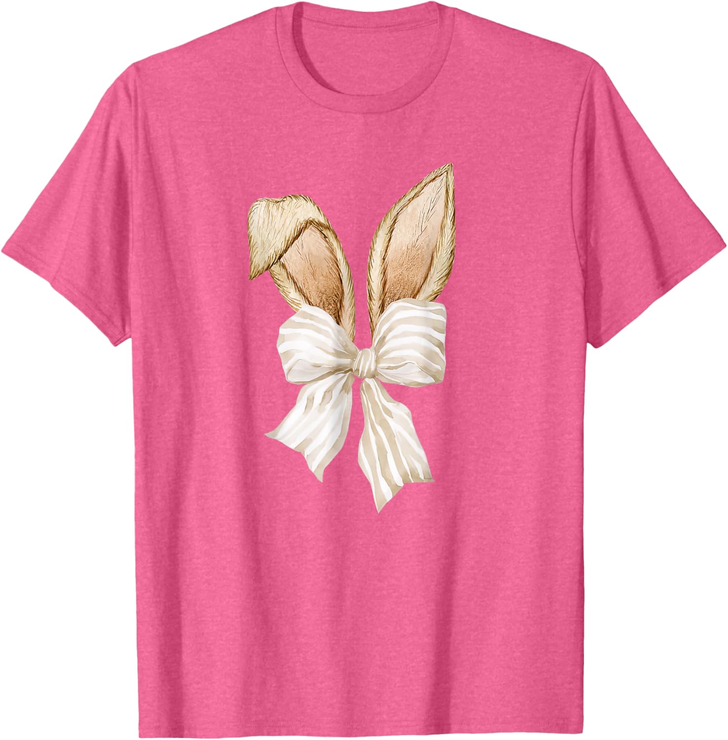 Cute Coquette Bow Bunny Ears Happy Easter Day Rabbit Lovers T-Shirt